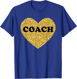 Coach and Men Heart Sports Coaches T-Shirt - T-Shirt | Royal