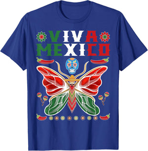 Mexican Independence Day Butterfly Mexico Women Girls Kids T-Shirt - T-Shirt | Royal