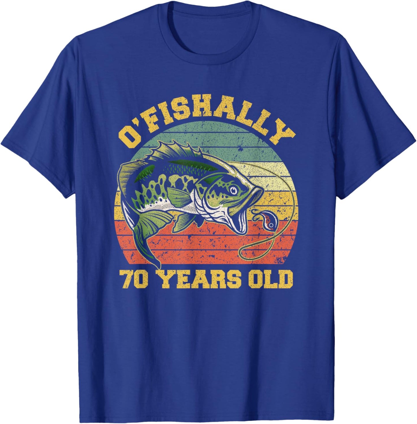 O'Fishally 70 Years Old Fishing Birthday Theme Party 70th T-Shirt - T-Shirt | Royal