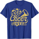 Cheer Sister Biggest Fan Black Yellow Gold Pom Pom T-Shirt - T-Shirt | Royal