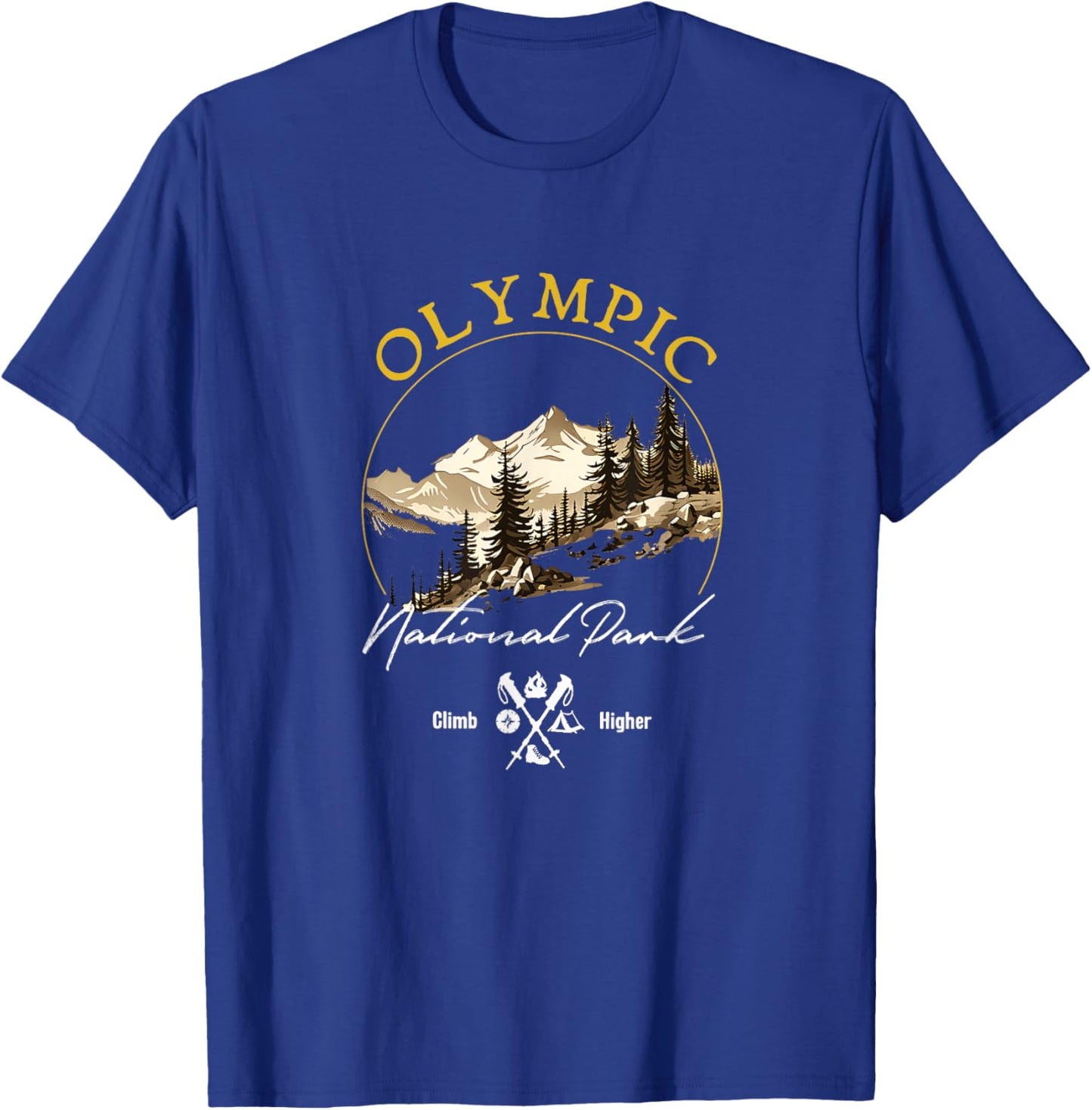 Olympic National Park Retro Vintage Apparel - Souvenir T-Shirt - T-Shirt | Royal