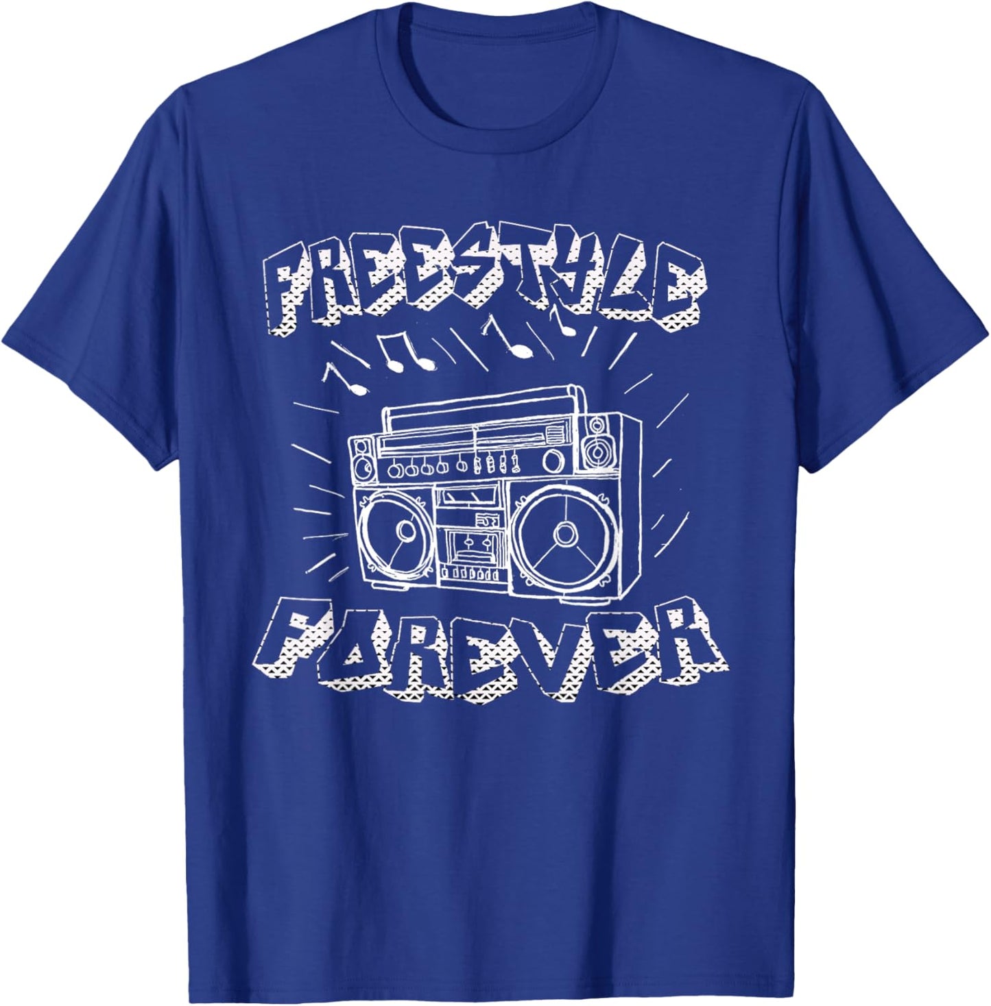 Freestyle Forever Graffiti Boombox 80's Music T-Shirt - T-Shirt | Royal