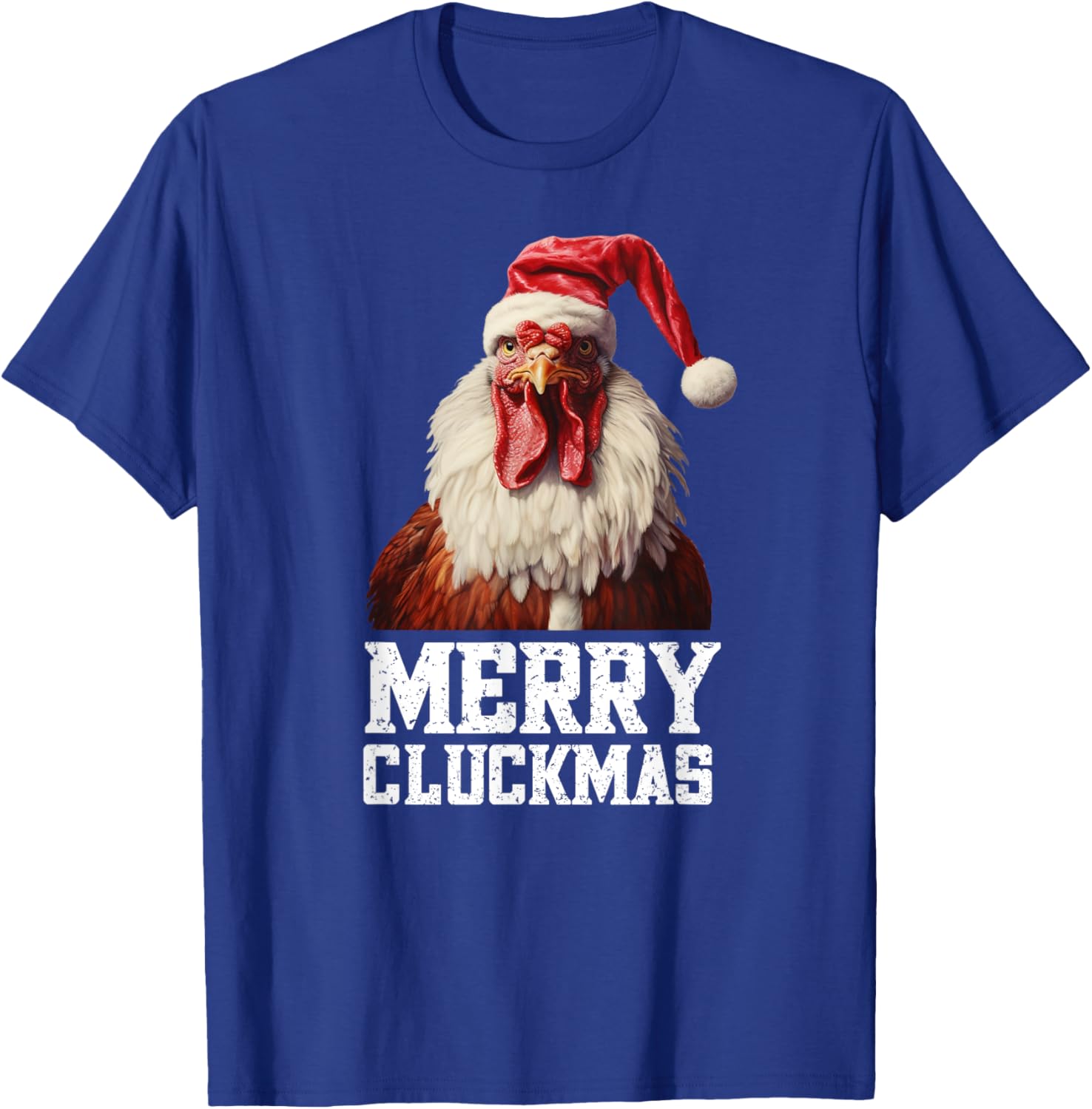 Funny Chicken Santa Farm Bird Xmas Humor Rooster Christmas T-Shirt - T-Shirt | Royal