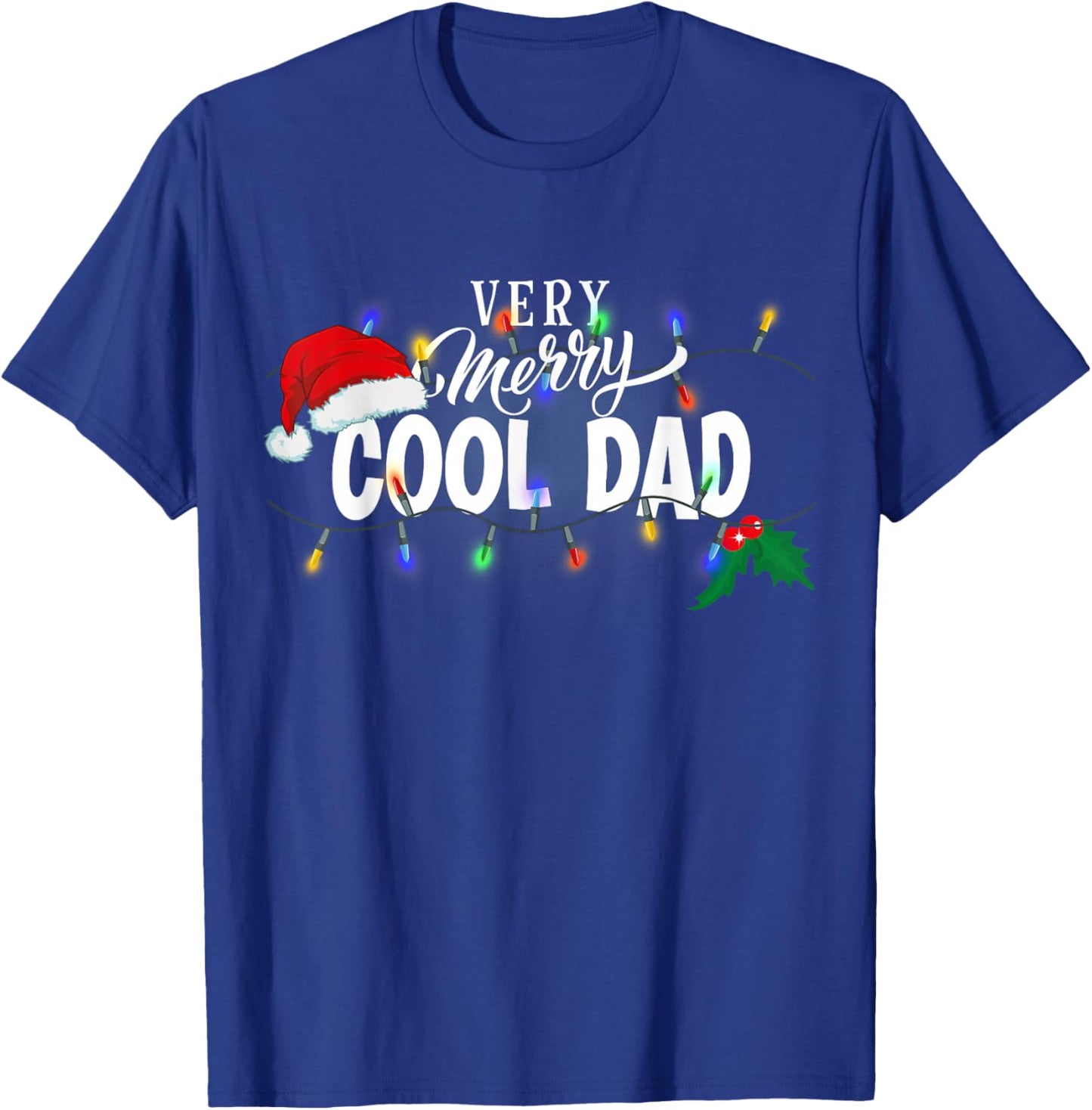 Matching Very Merry Cool Dad Christmas T-Shirt - T-Shirt | Royal