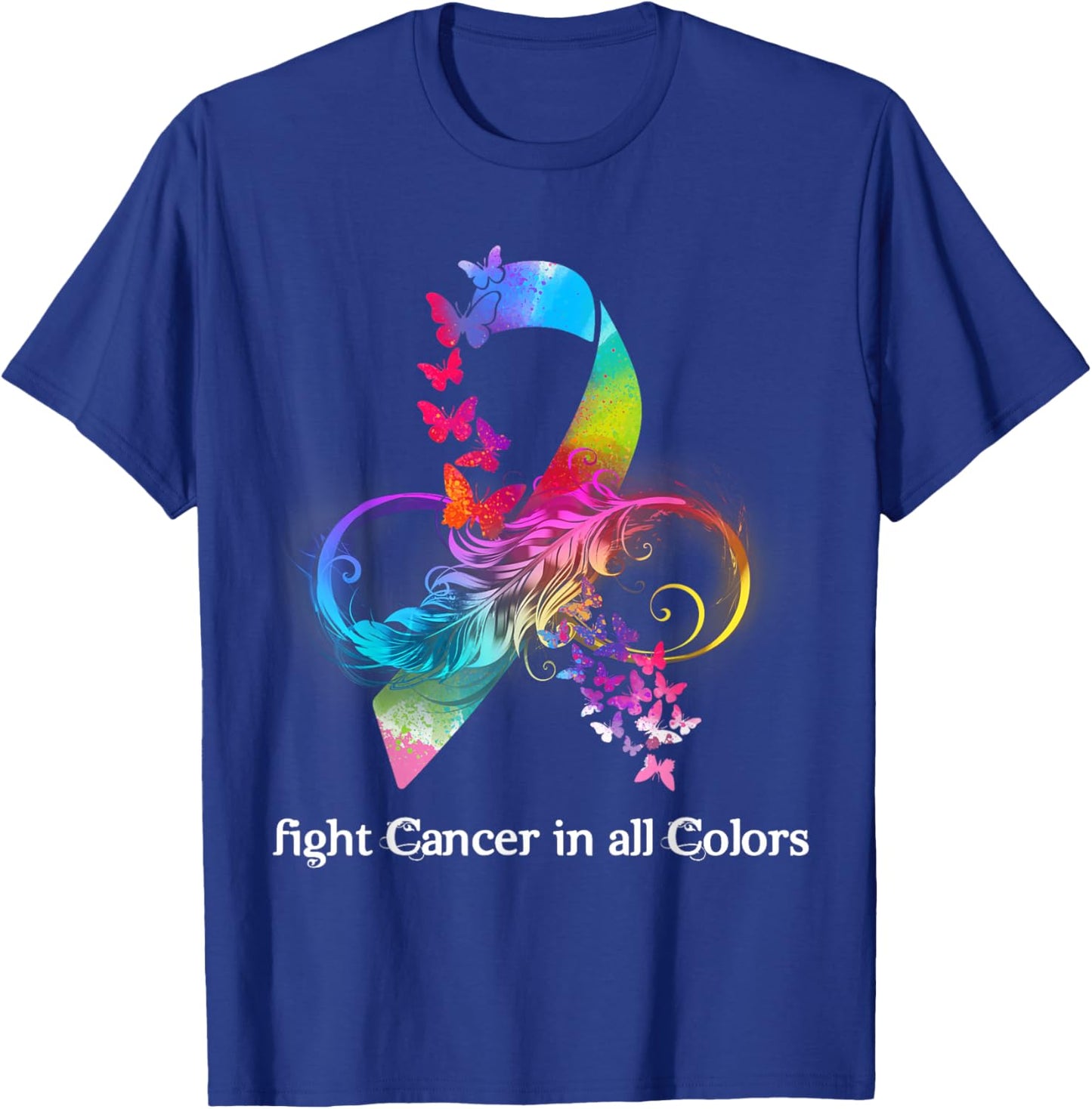 Fight Cancer In All Color Breast Cancer Awareness T-Shirt - T-Shirt | Royal