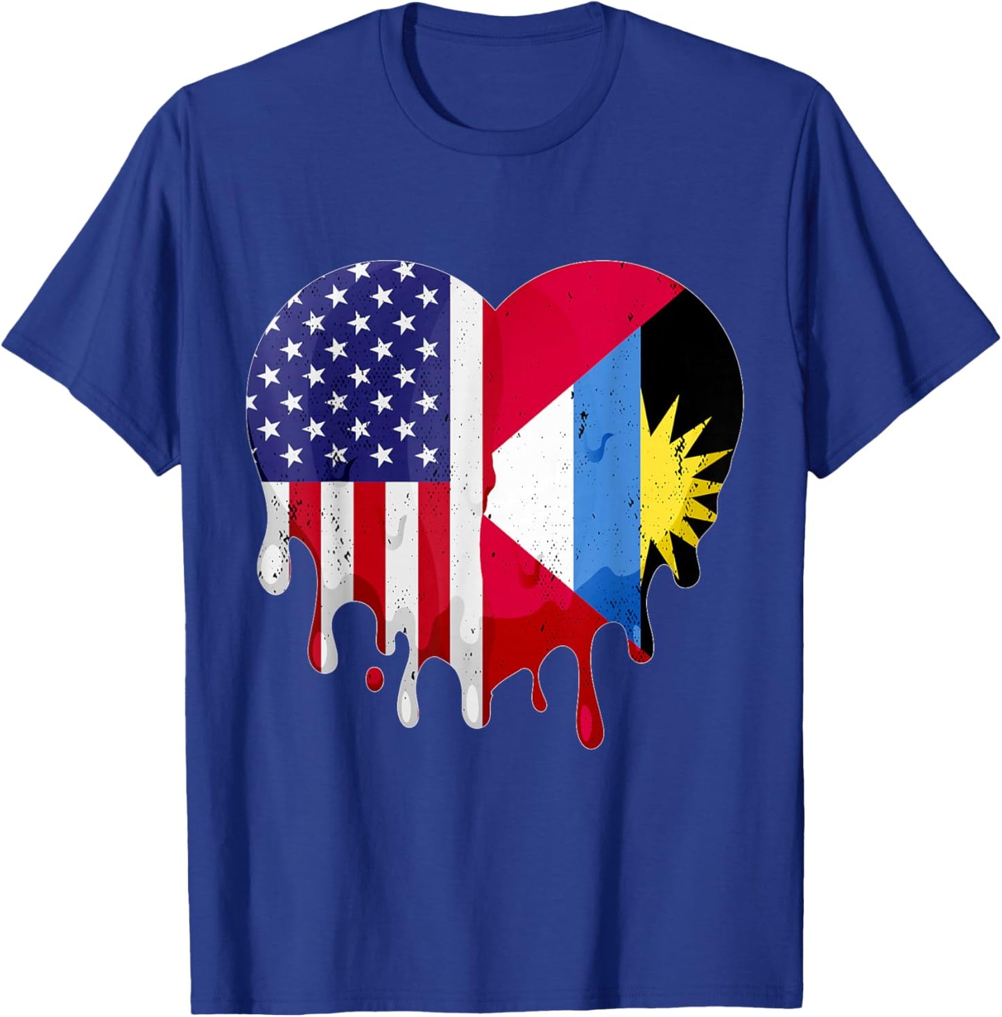Antigua American Patriot Grown Country Melting Heart T-Shirt - T-Shirt | Royal