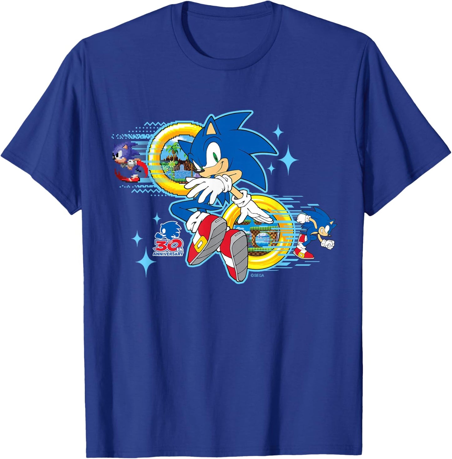 Sonic the Hedgehog's 30th Anniversary Short Sleeve T-Shirt - T-Shirt | Royal