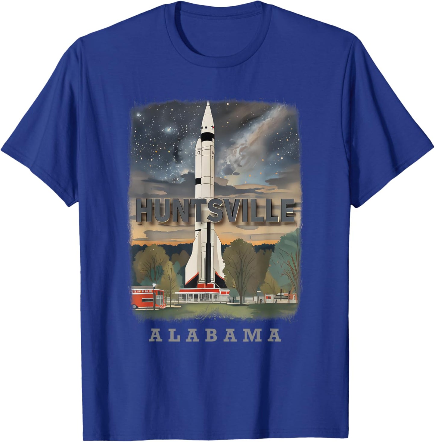 Huntsville Alabama AL Rocket City SD047 T-Shirt - T-Shirt | Royal