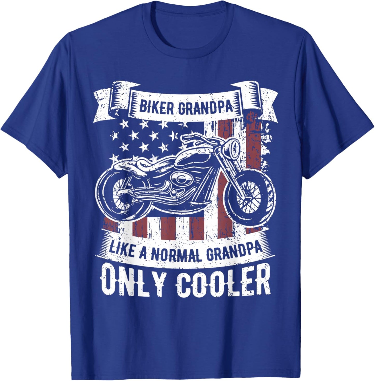 Biker Grandpa Ride Motorcycles Motorcycle Lovers Rider Gift T-Shirt - T-Shirt | Royal