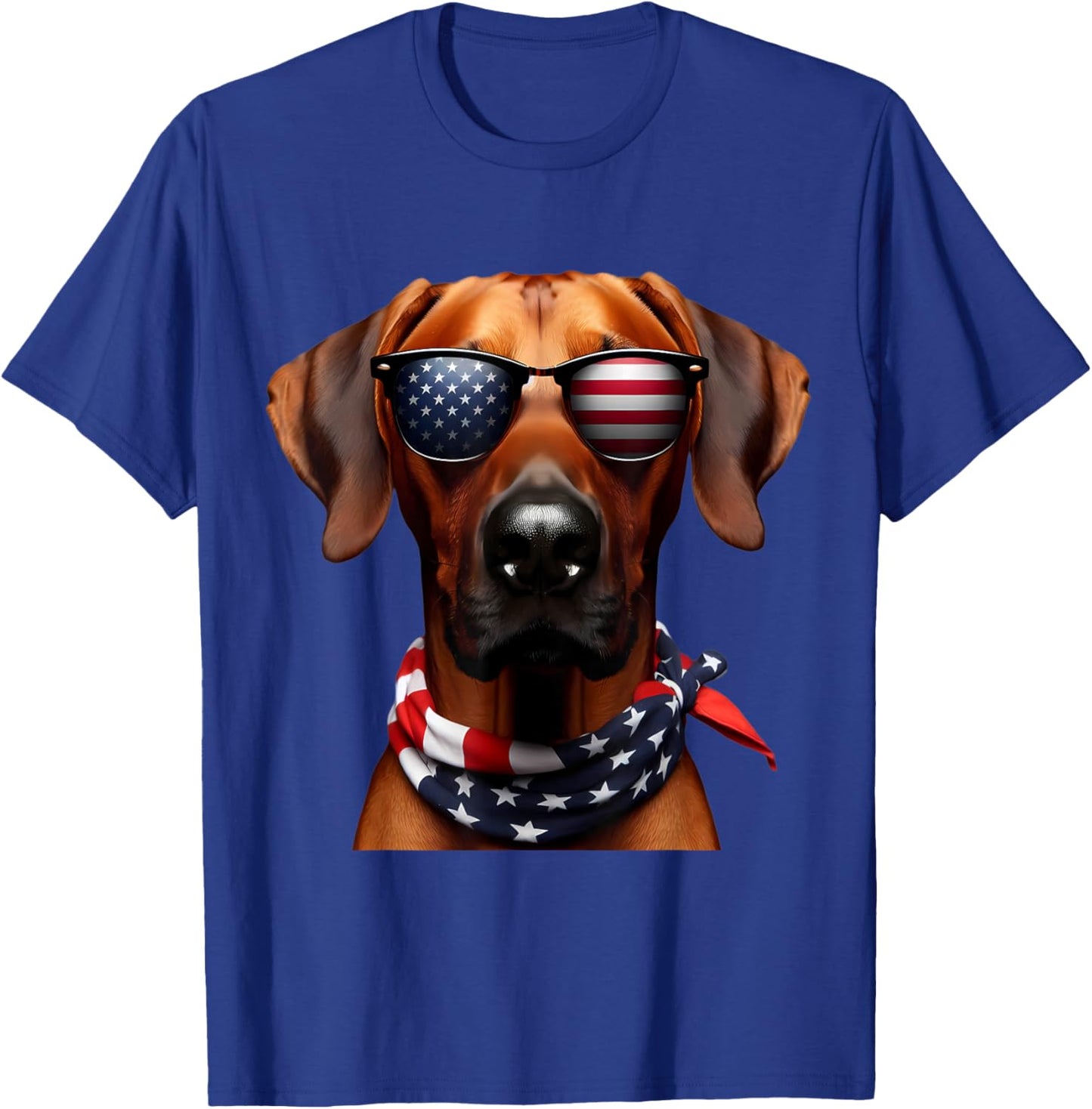 American Rhodesian Ridgeback Dog 4th Of July Owner Patriot T-Shirt - T-Shirt | Royal