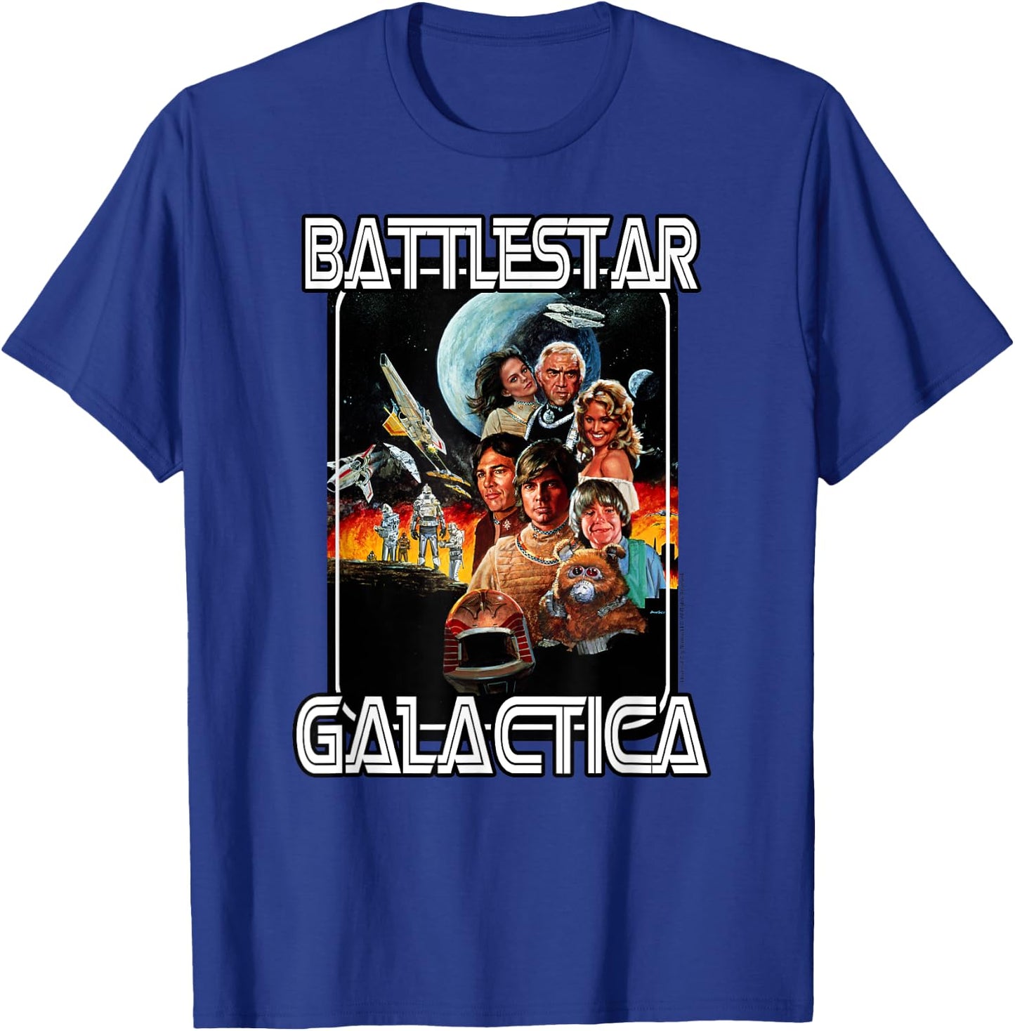 Battlestar Galactica Retro Poster T-Shirt - T-Shirt | Royal