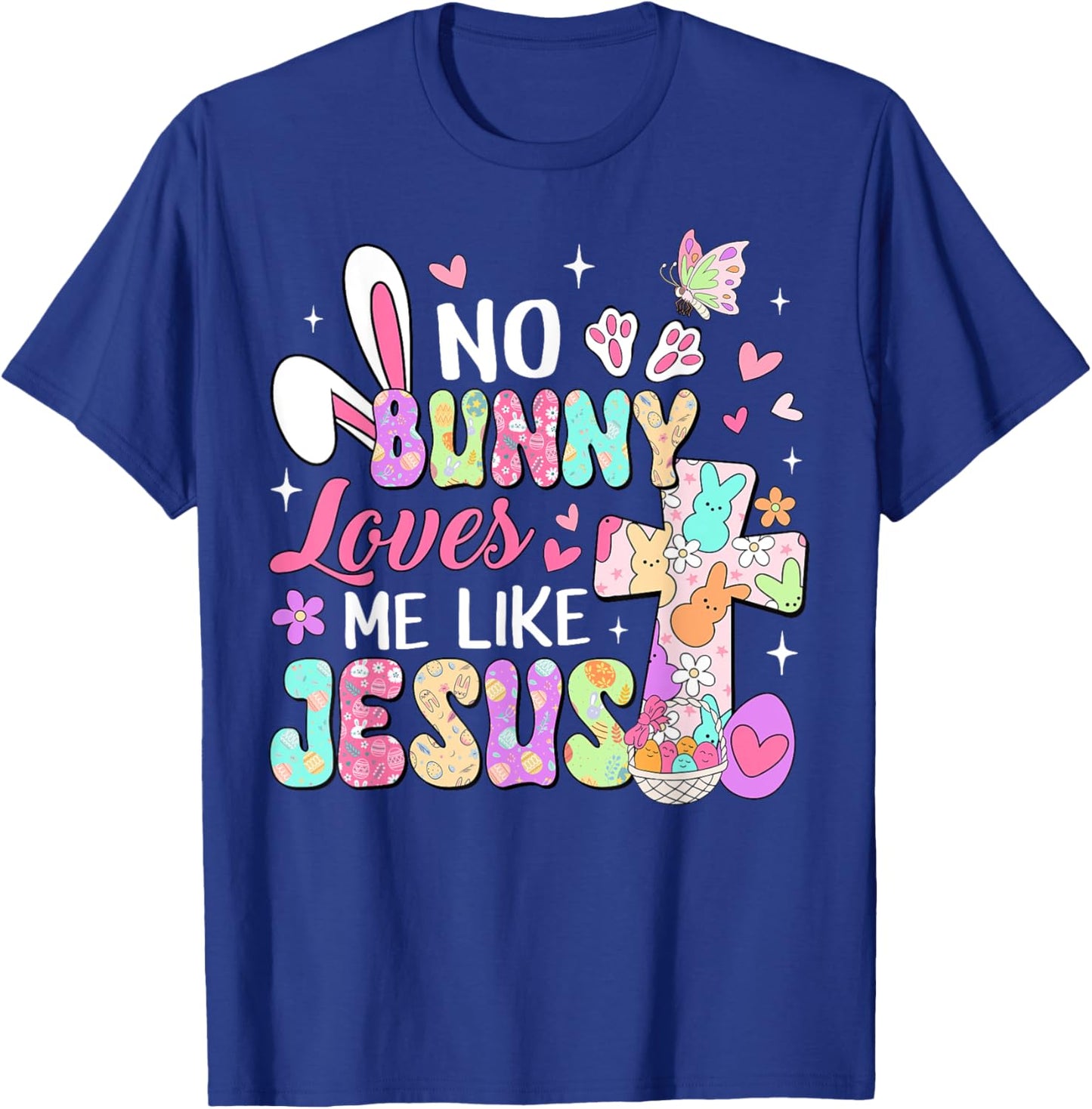 No Bunny Loves Me Like Jesus Religious Easter Christian Kids T-Shirt - T-Shirt | Royal