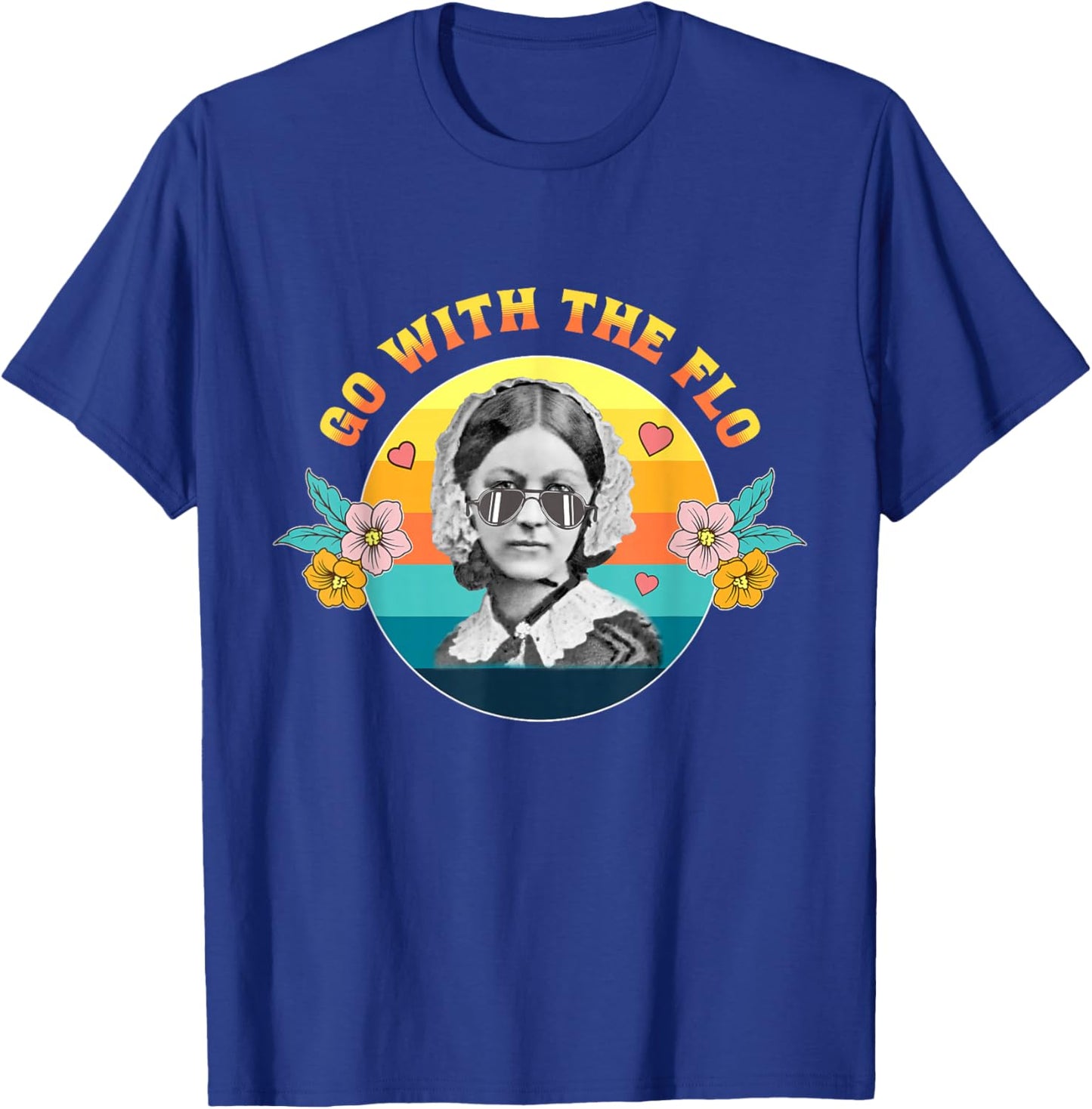 Go With the Flo - Nurses Day Week Celebration Funny Vintage T-Shirt - T-Shirt | Royal