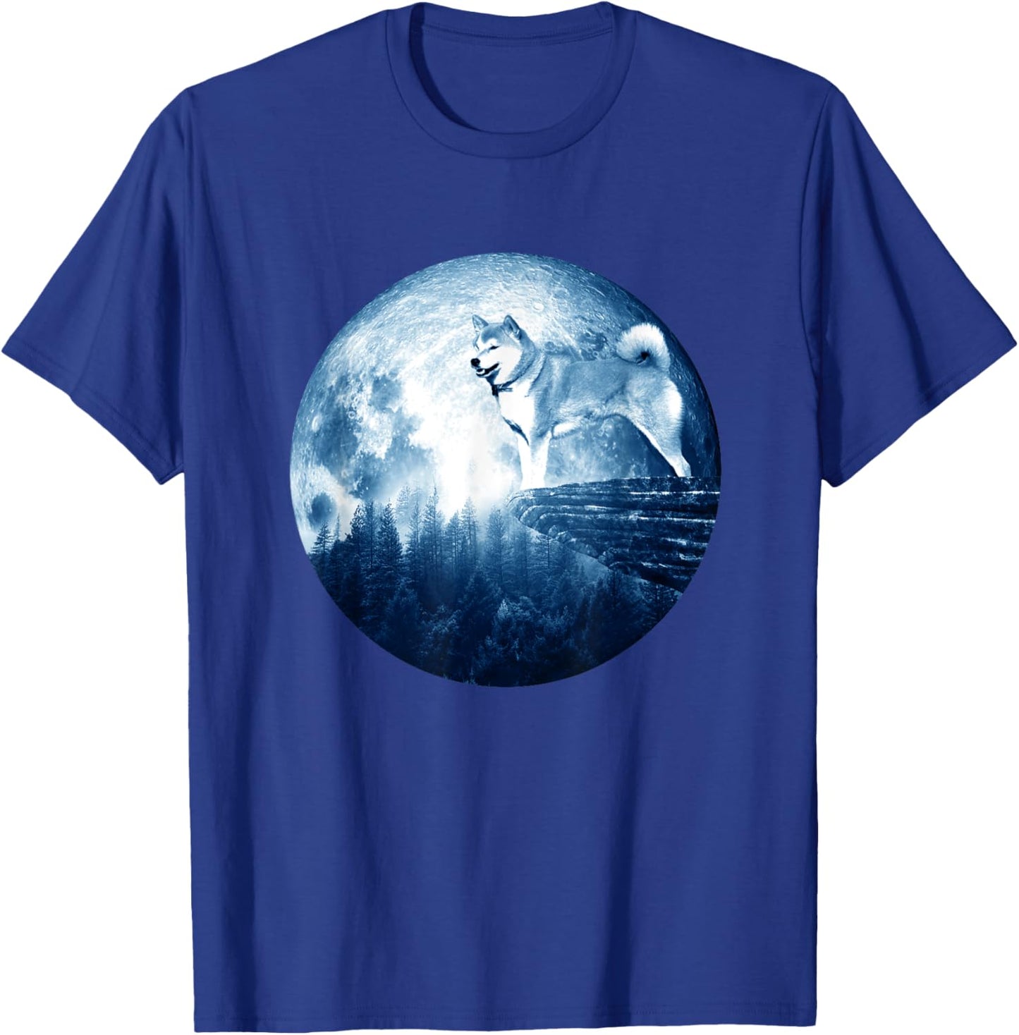 Japanese Shibu Inu Dog Moon Dog Mom Dad Women Men Dog Lovers T-Shirt - T-Shirt | Royal