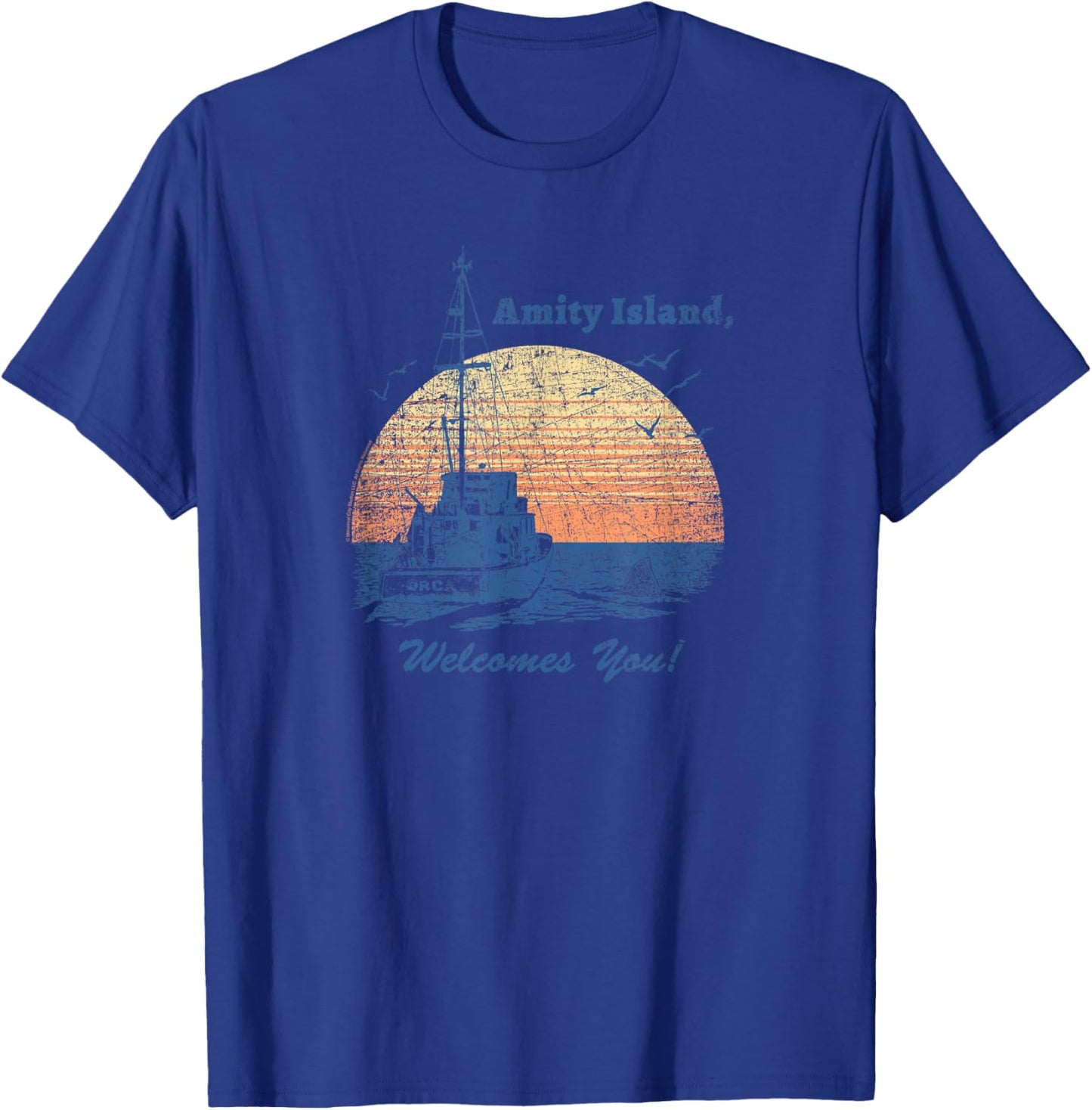 Jaws Vintage Amity Island T-Shirt - T-Shirt | Royal
