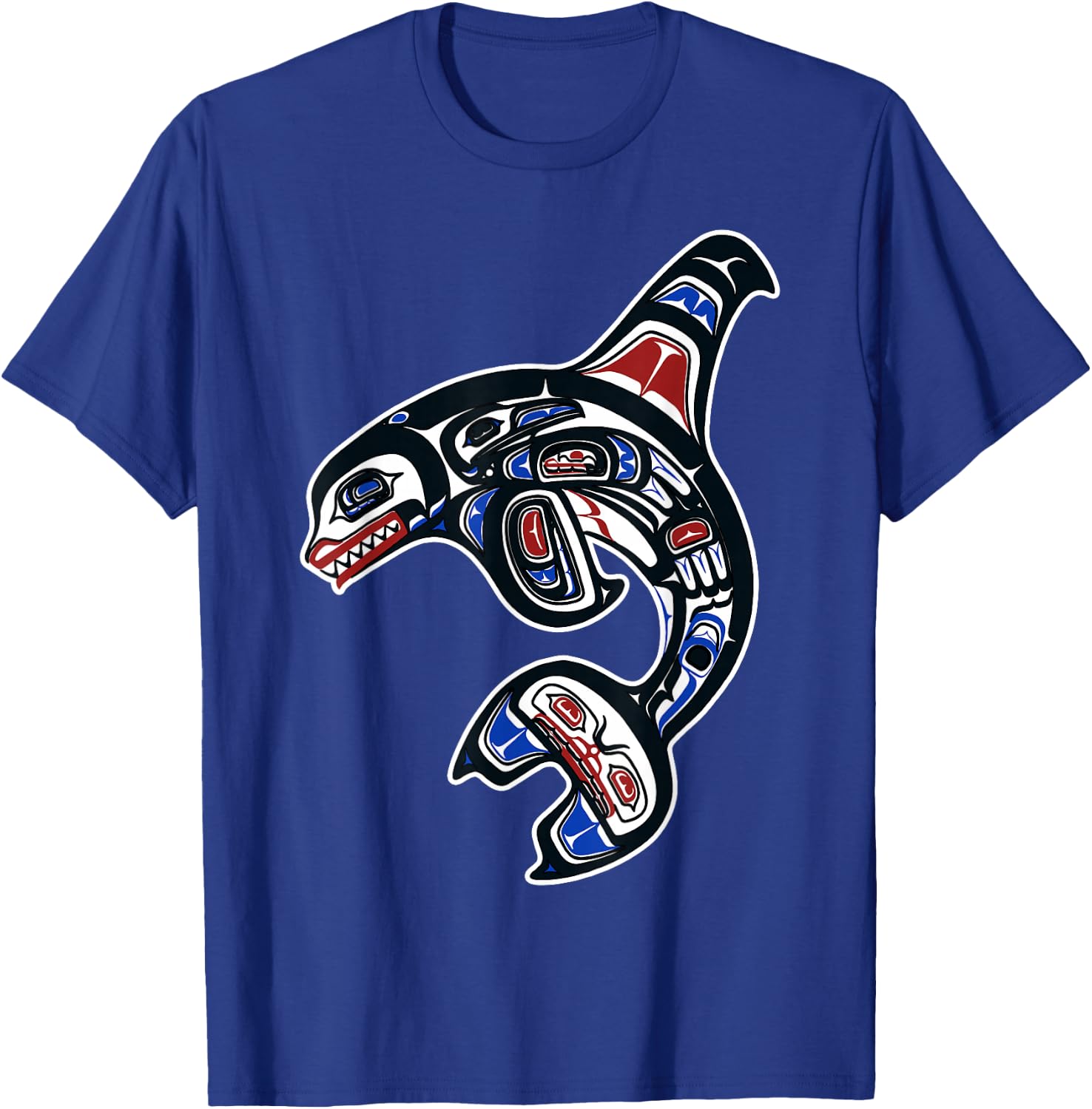 Orca Killer Whale Pacific NW Native American T-Shirt - T-Shirt | Royal