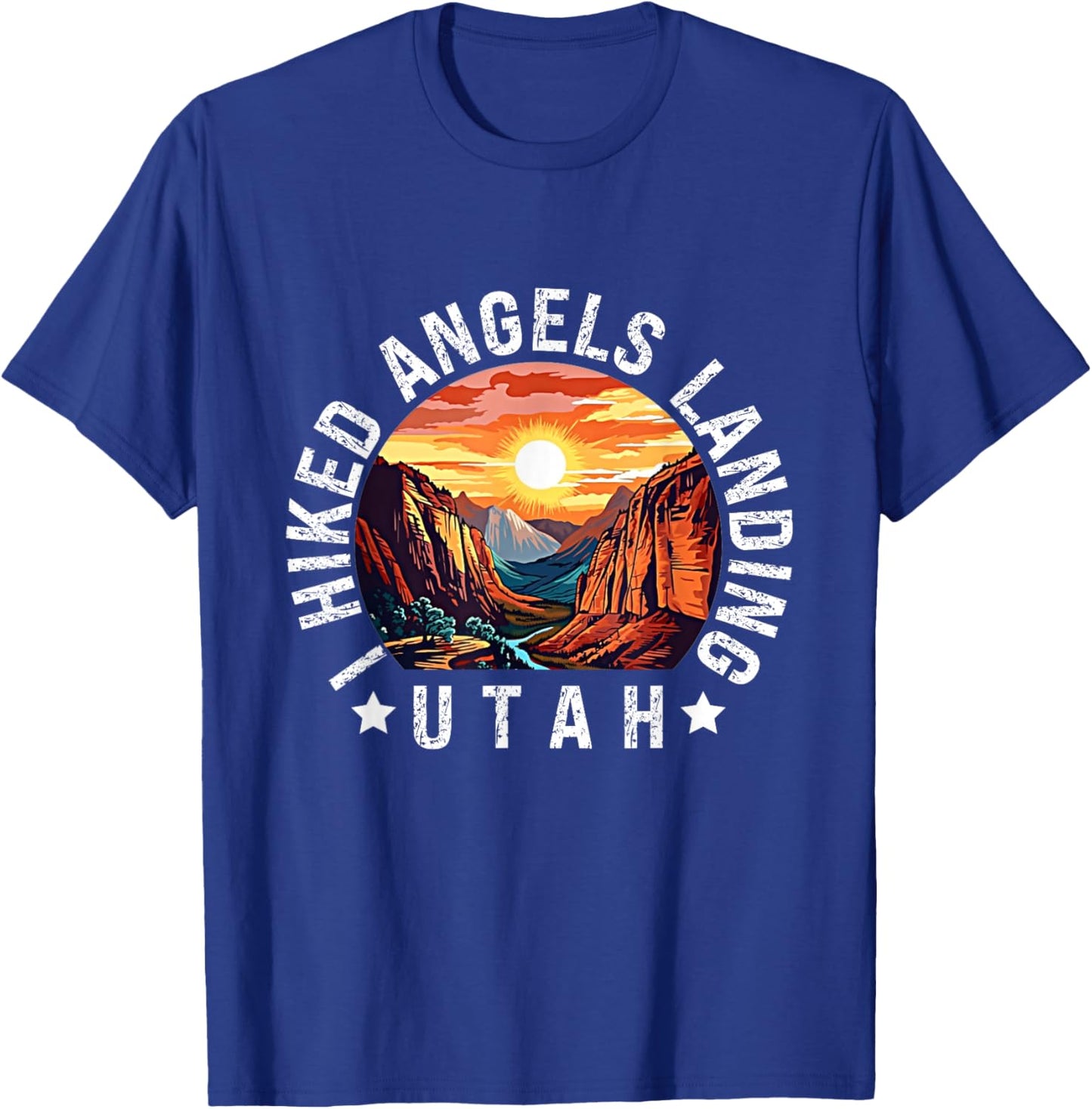 Retro Utah, I Hiked Angels Landing T-Shirt - T-Shirt | Royal