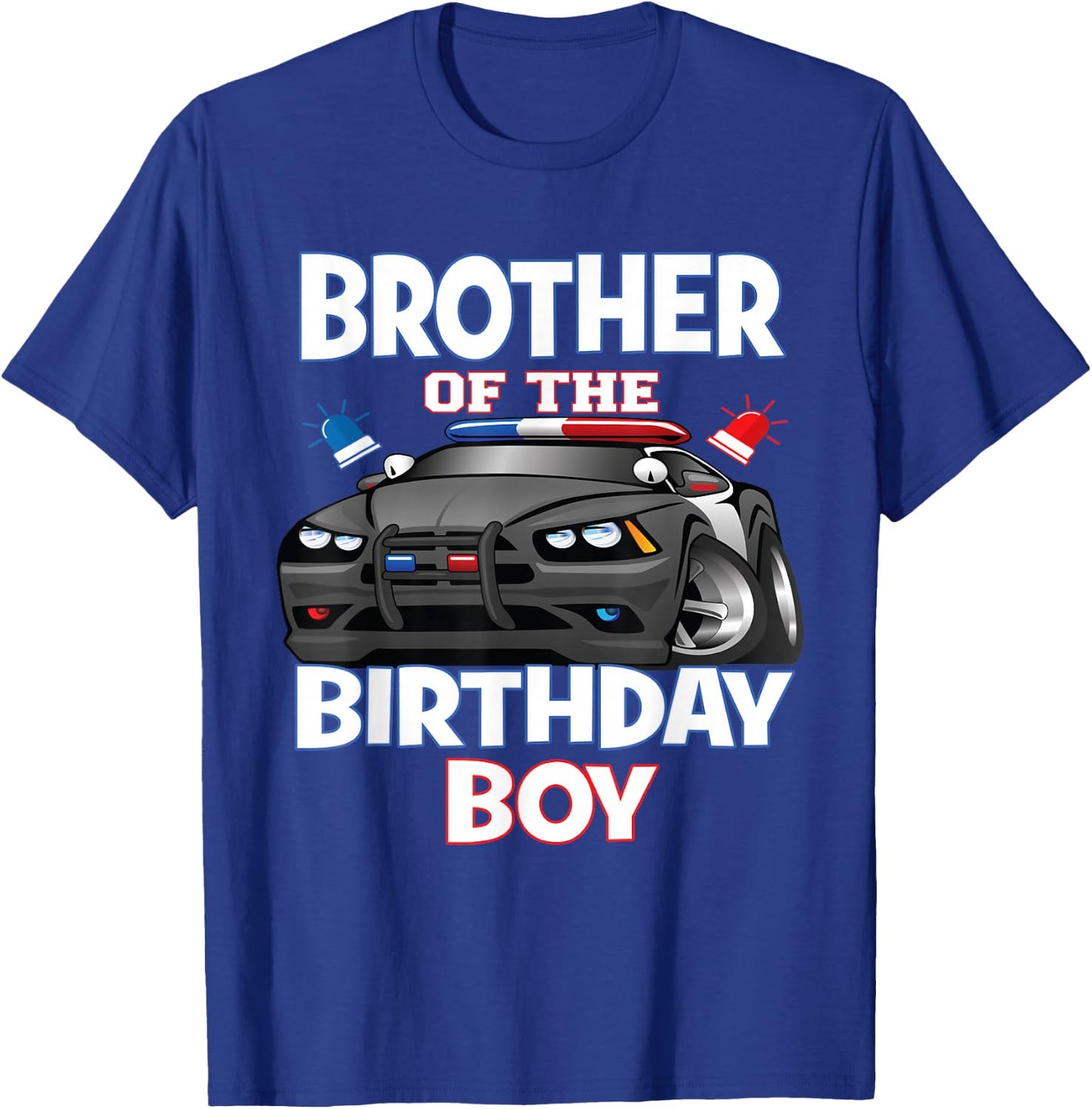 Brother Of The Birthday Boy Policeman Officer Party T-Shirt - T-Shirt | Royal