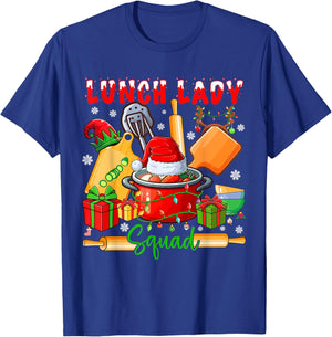 Lunch Lady Squad Christmas Santa Elf Nursing Tools T-Shirt - T-Shirt | Royal