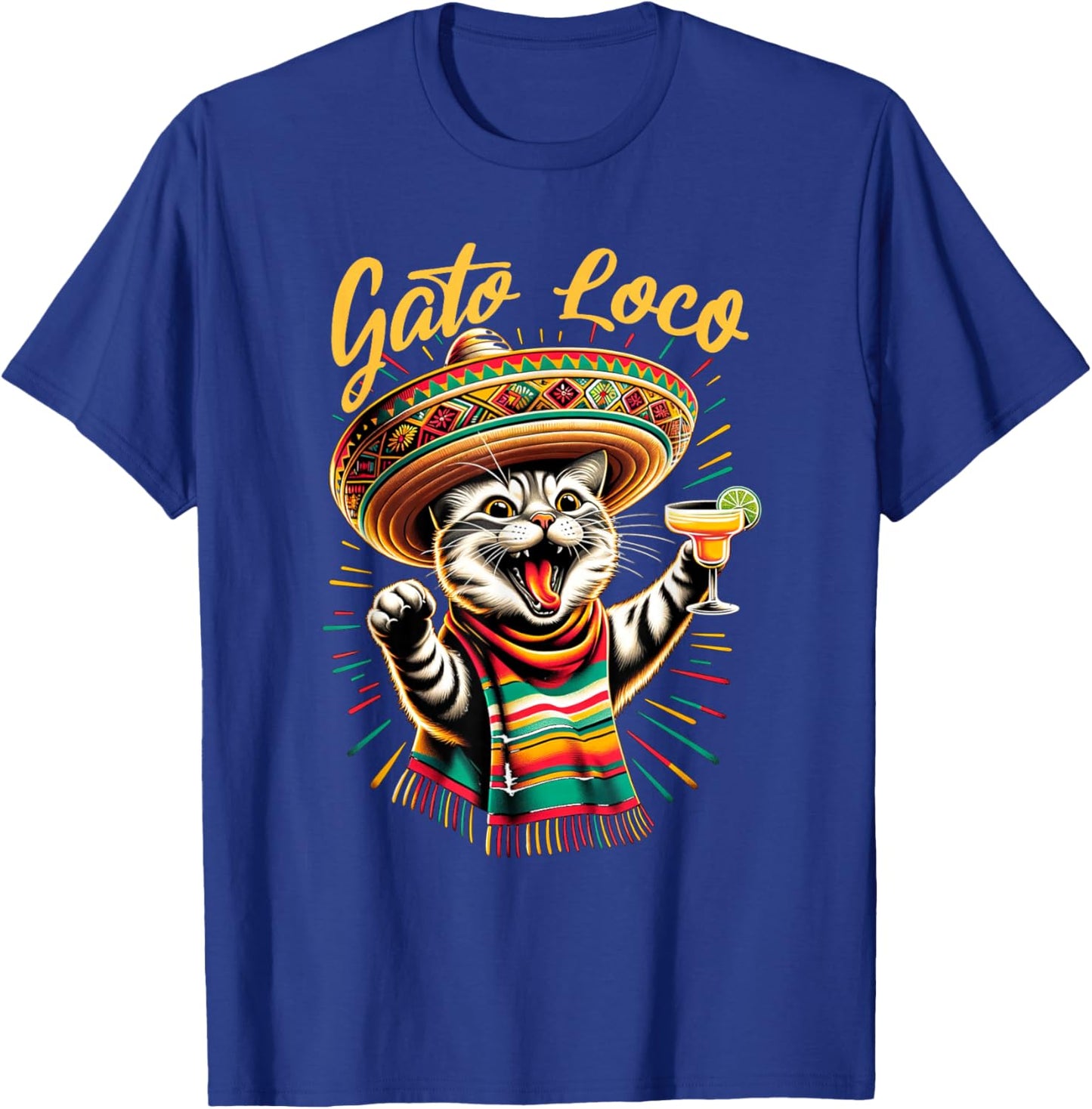 Mexican Gato Loco Sombrero Cat Cinco De Mayo Funny Cat Women T-Shirt - T-Shirt | Royal