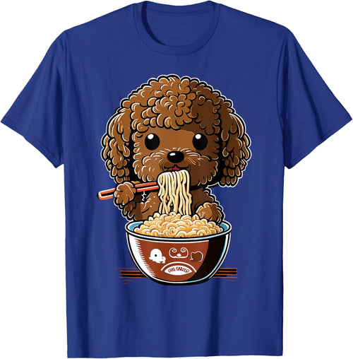 Anime Pet Design Cute Toy Poodle Dog Eating Ramen -Kids