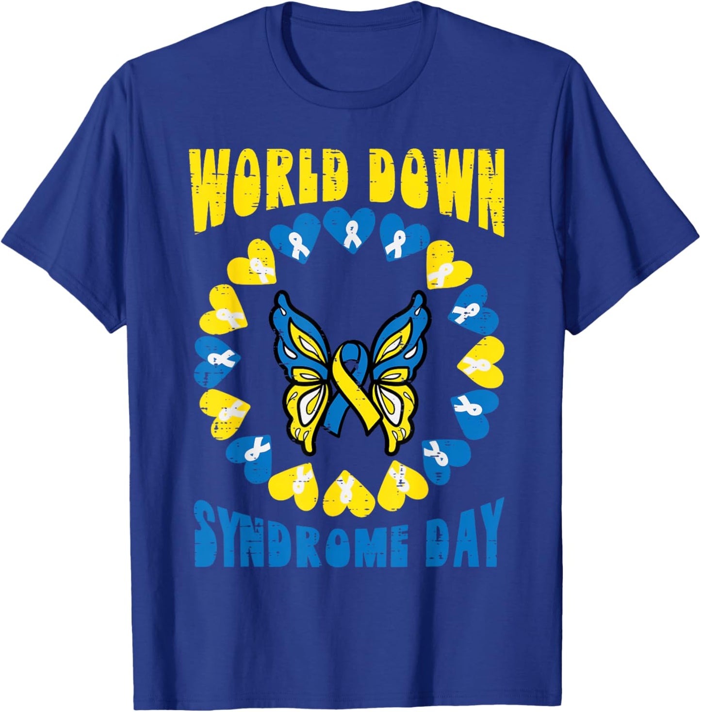 World Down Syndrome Day Butterfly Awareness Men Women Kids T-Shirt - T-Shirt | Royal