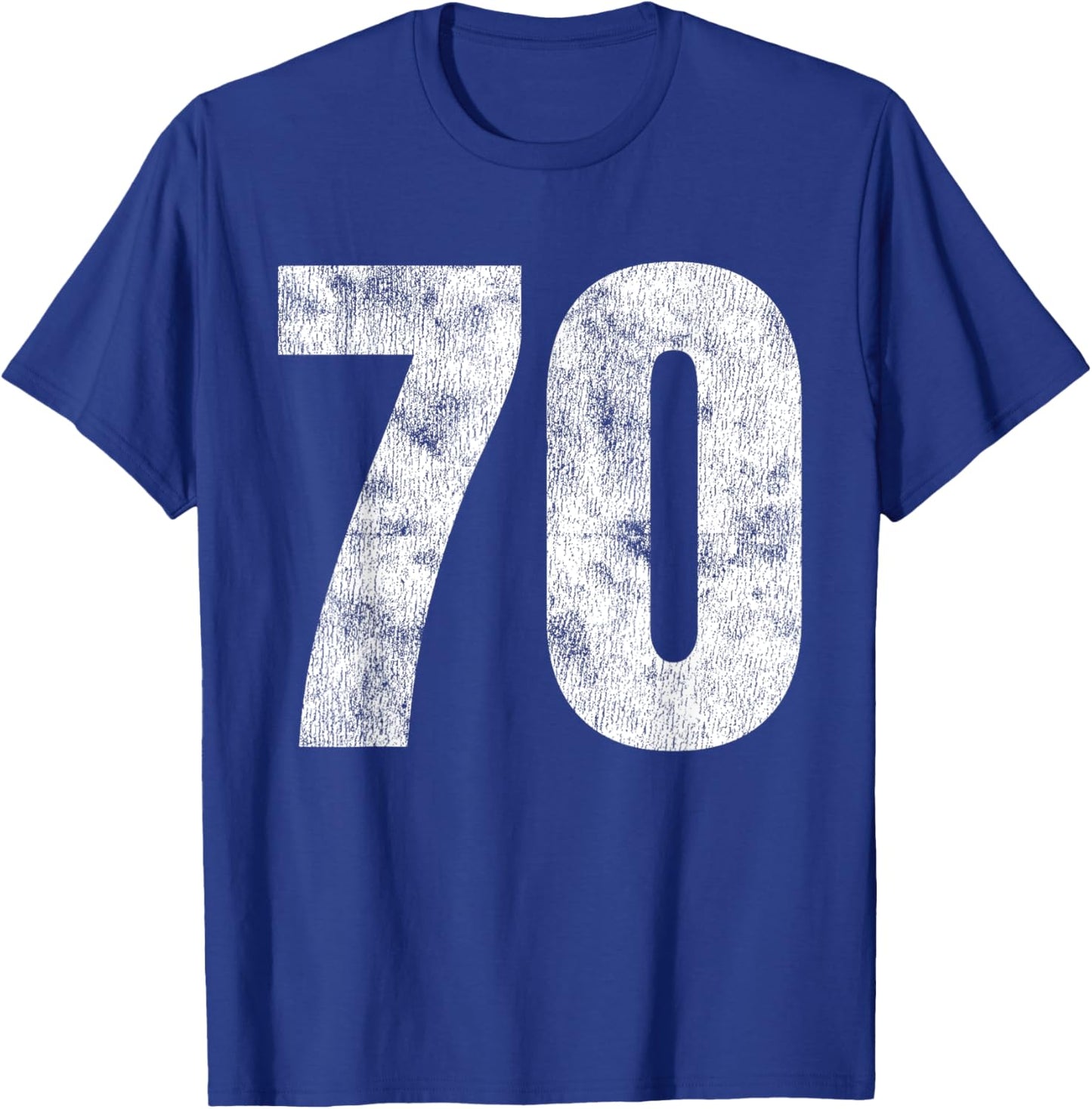 Jersey Uniform Number #70 Athletic Style Sports Graphic T-Shirt - T-Shirt | Royal