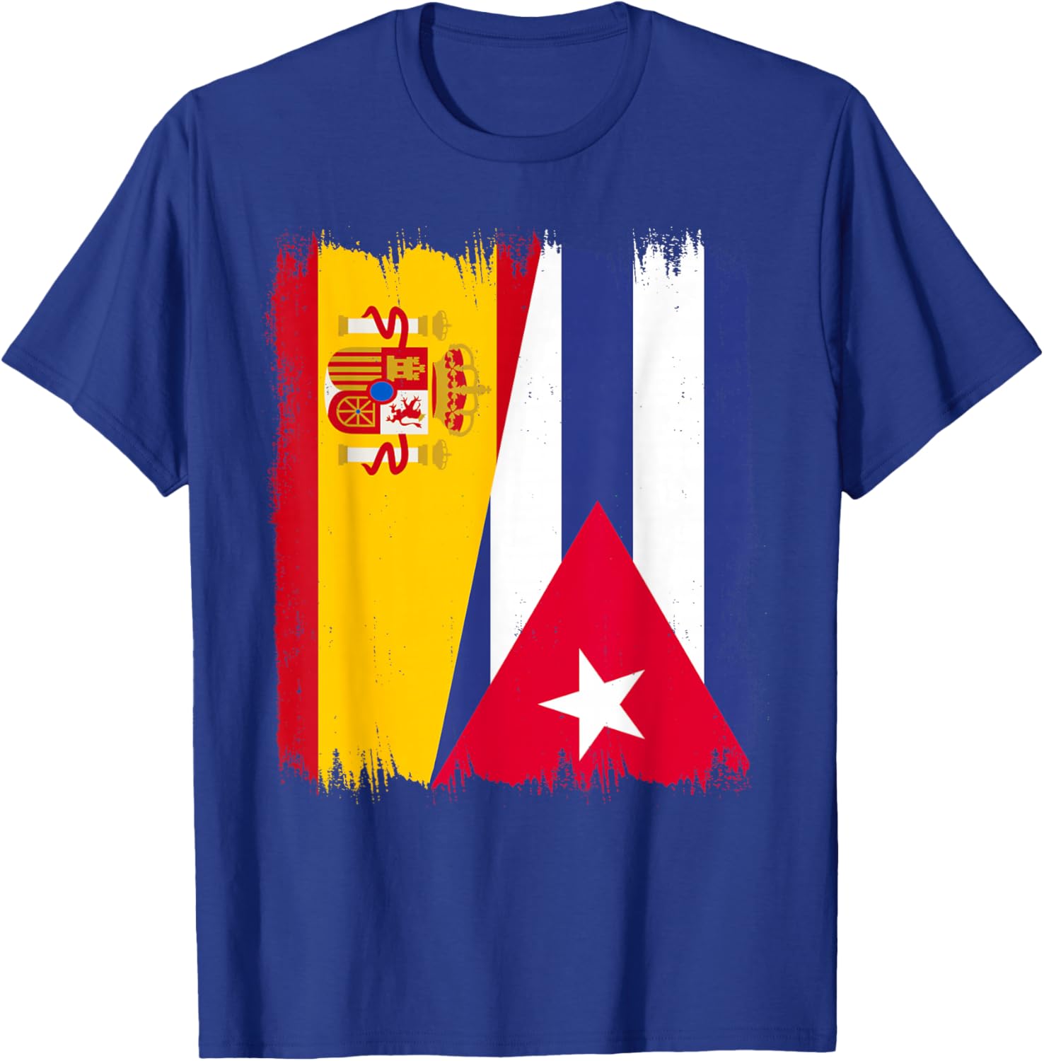 Spain Cuba Half Flag Cubano Pride Spanish Cuban Heritage T-Shirt - T-Shirt | Royal