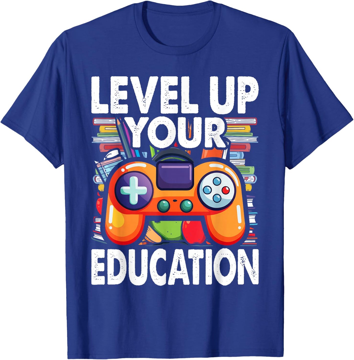 Level Up Your Education - Gaming-Inspired Teacher Design T-Shirt - T-Shirt | Royal