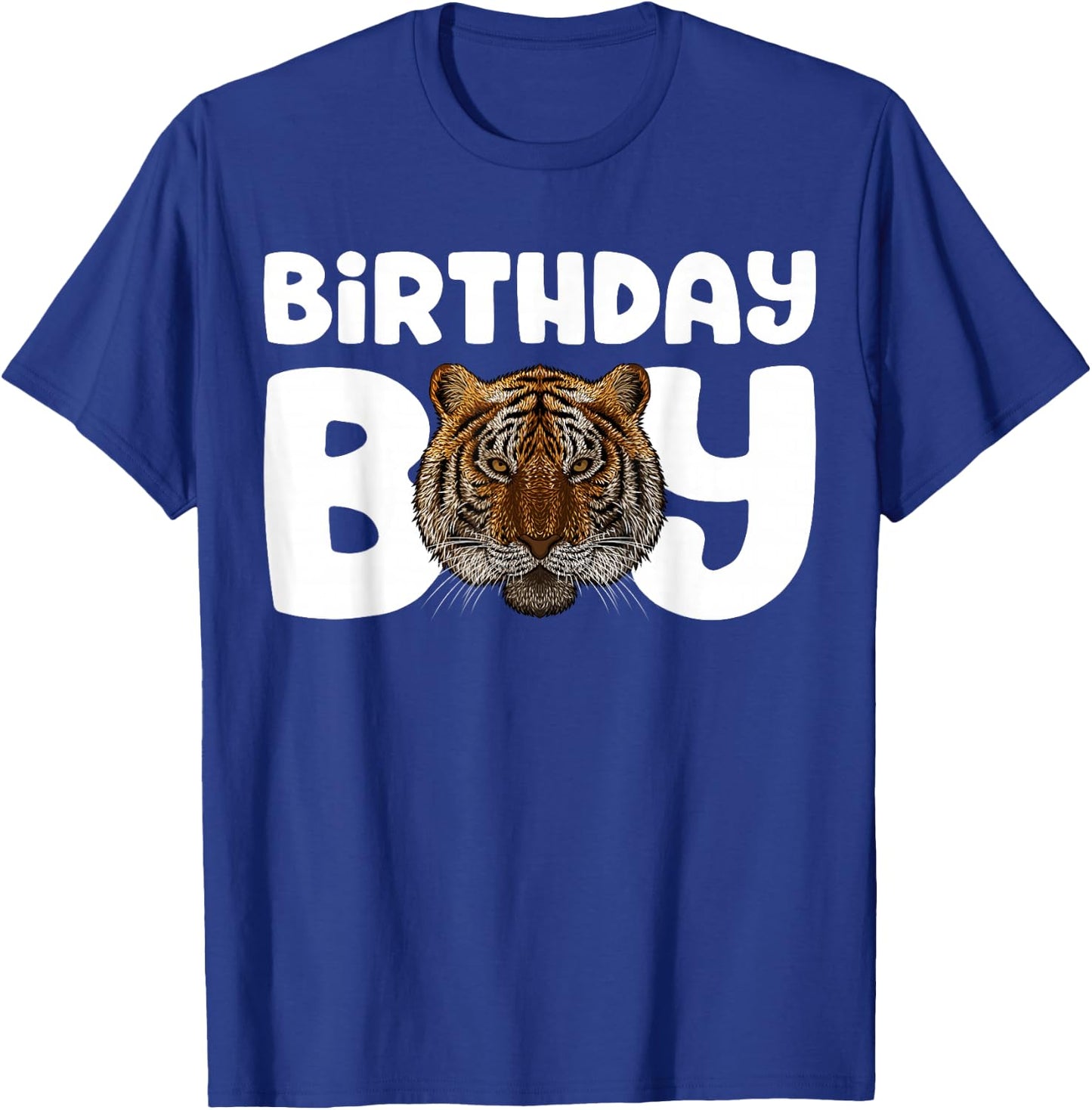 Tiger Birthday Boy Party Animal Kids Boys Tiger Birthday T-Shirt - T-Shirt | Royal