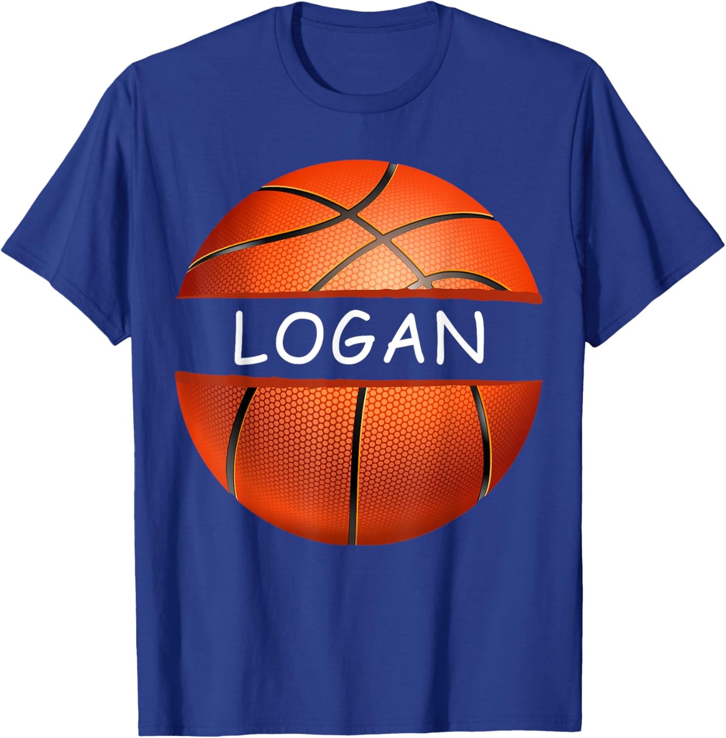 Novelty Personalized Name Logan Sports Basketball T-Shirt - T-Shirt | Royal