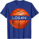 Novelty Personalized Name Logan Sports Basketball T-Shirt - T-Shirt | Royal