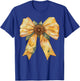Yellow Sunflower Coquette Bow Wildflower Floral Girls T-Shirt - T-Shirt | Royal