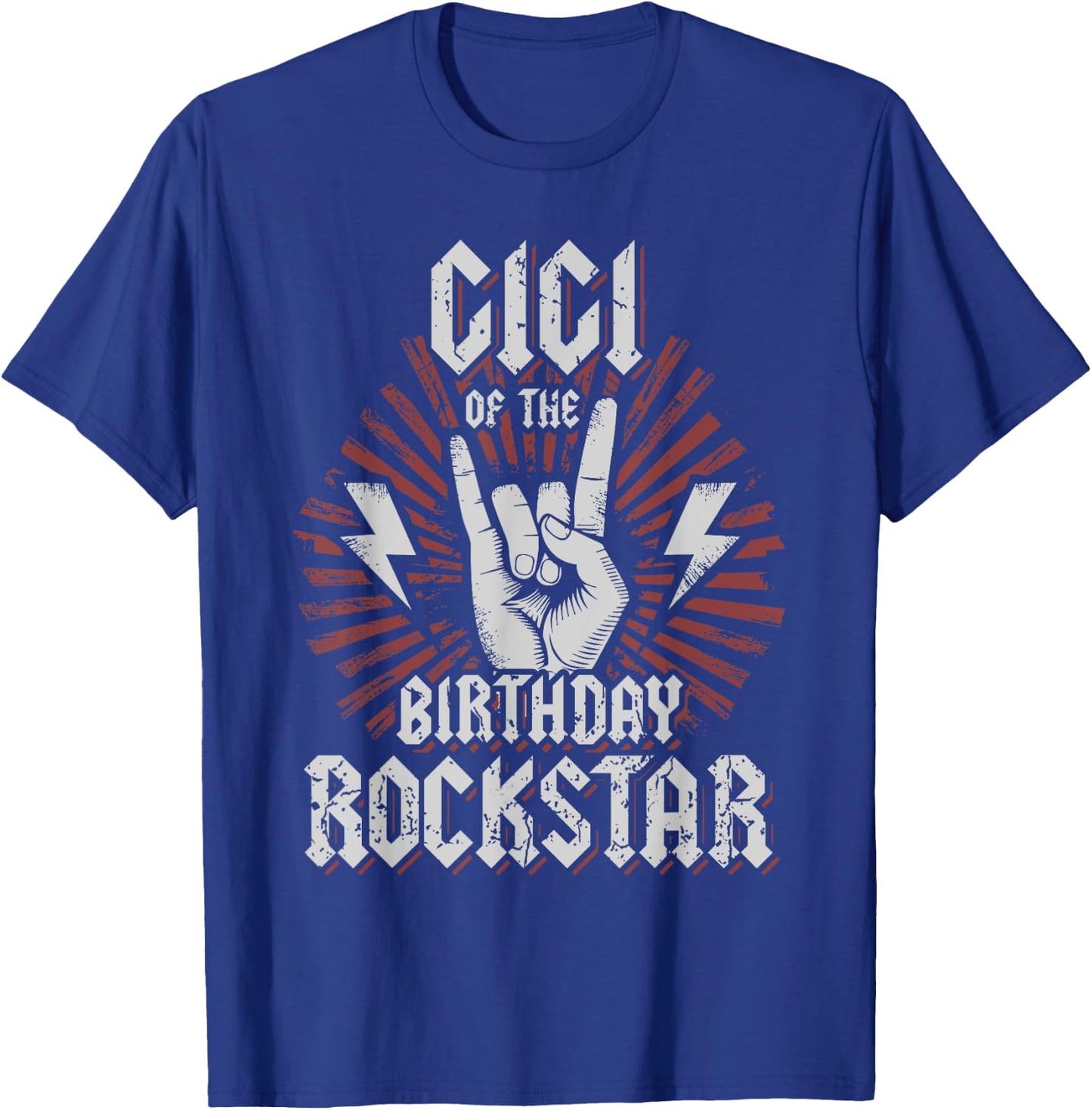 Gigi of the Birthday Rockstar Matching Rocker Rock Star T-Shirt - T-Shirt | Royal