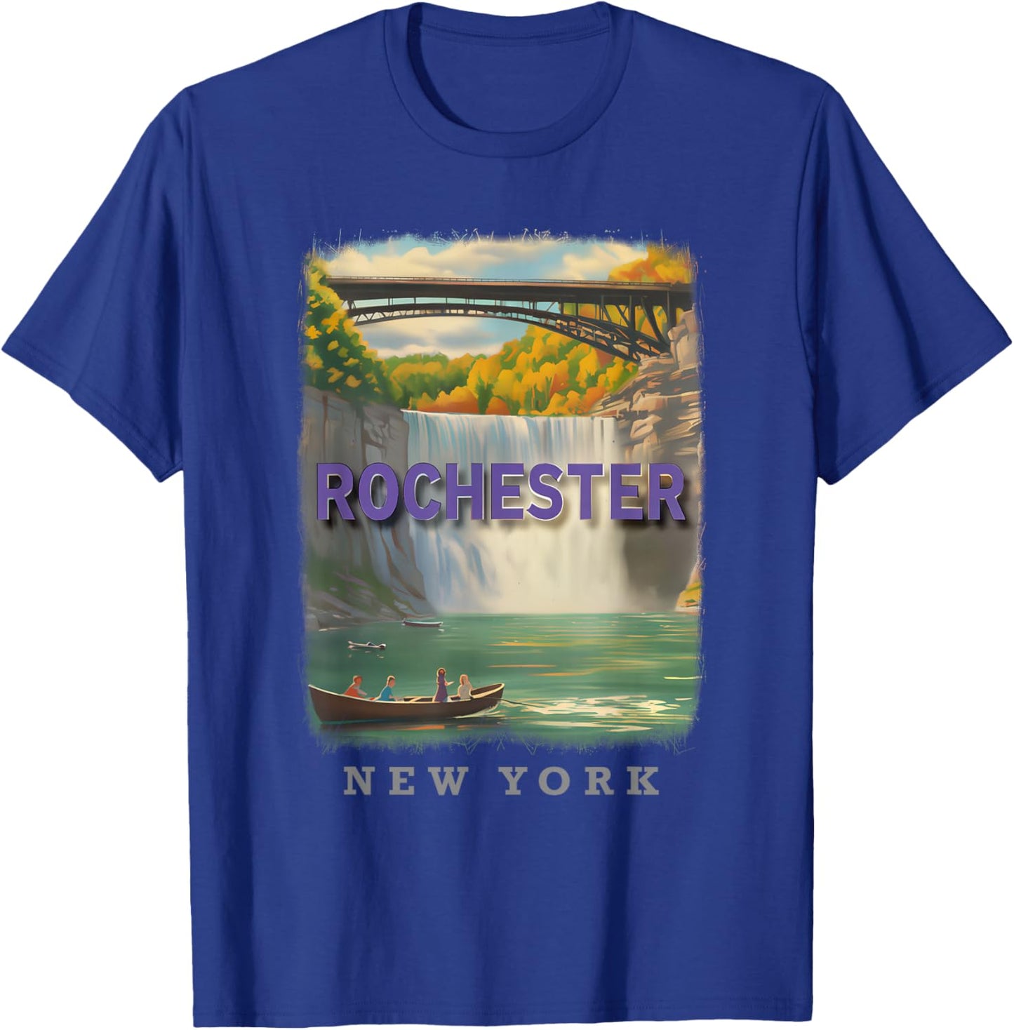Rochester New York NY Waterfront Charm SD067 T-Shirt - T-Shirt | Royal