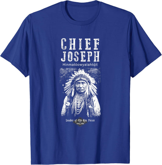 Chief Joseph-Nez Perce leader-Native American-Indian-History T-Shirt - T-Shirt | Royal