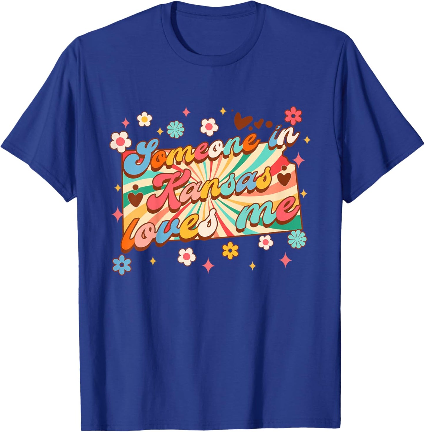 Kids Made In Kansas Baby Shower Someone In Kansas Loves Me T-Shirt - T-Shirt | Royal