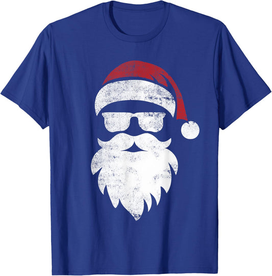 Santa Face Hipster Style Funny Christmas pajamas gifts T-Shirt - T-Shirt | Royal