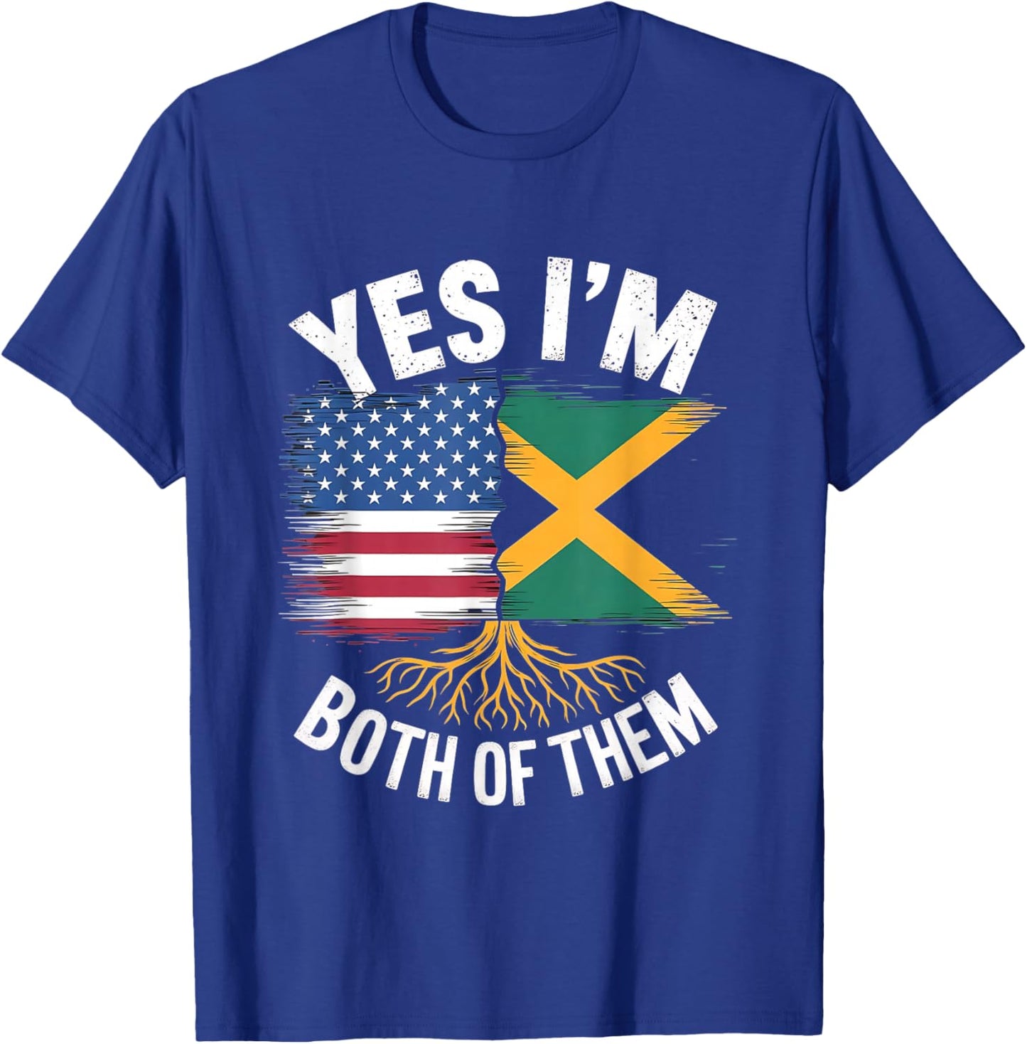 Yes I'm Both: American and Jamaican Roots DNA Pride T-Shirt - T-Shirt | Royal