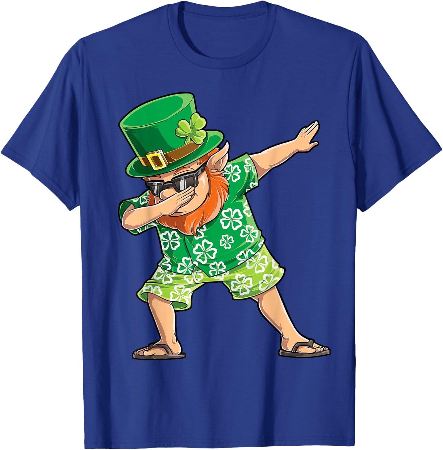 Dabbing Leprechaun St Patricks Day Boys Men Hawaiian Surfing T-Shirt - T-Shirt | Royal