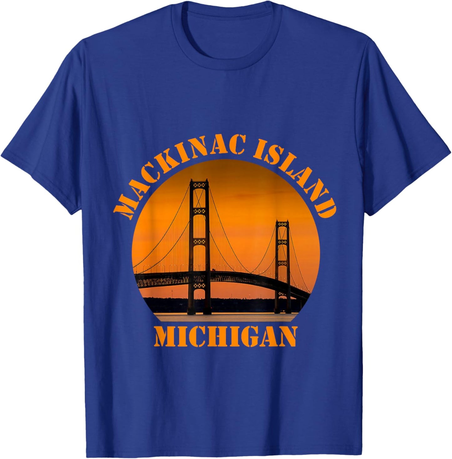Mackinac Island Bridge Michigan Great Lakes Huron Ferry Trip T-Shirt - T-Shirt | Royal