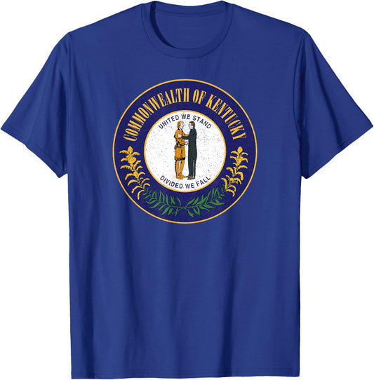 Kentucky State Seal Flag T-Shirt - T-Shirt | Royal