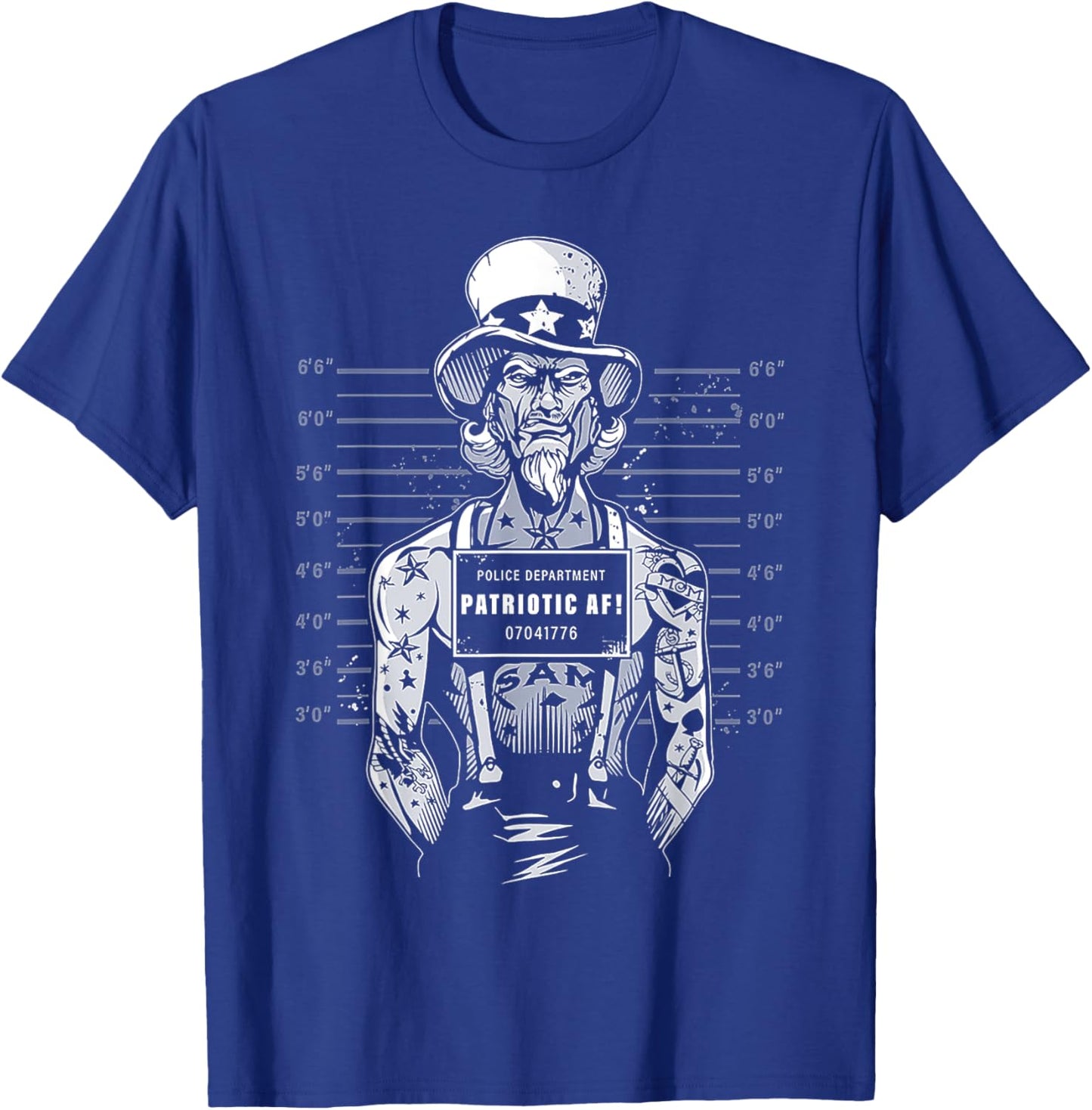 America Most Wanted Police Department Patriotic AF T-Shirt - T-Shirt | Royal