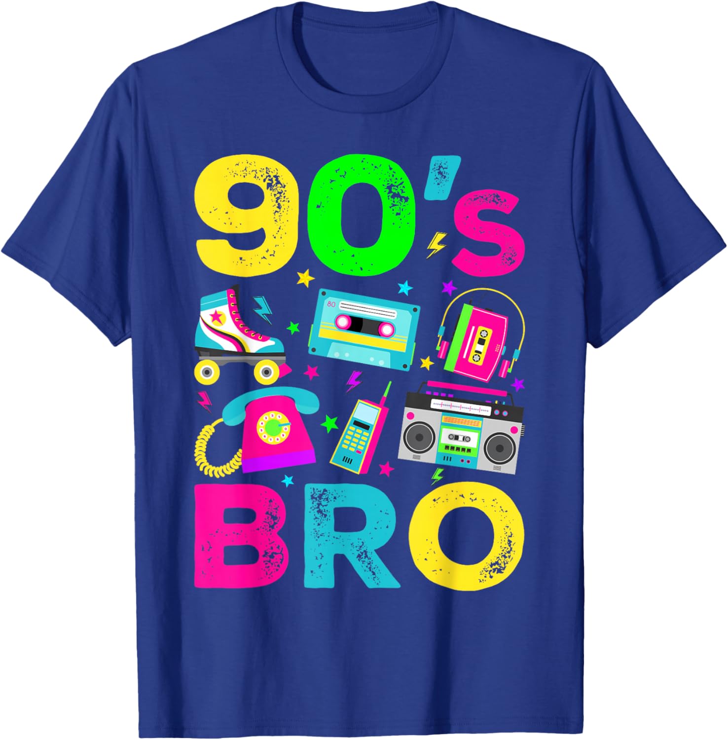 90s Bro 1990s Vintage Style Nineties Retro Party T-Shirt - T-Shirt | Royal