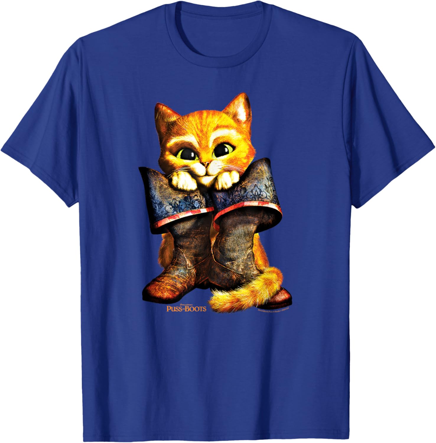 DreamWorks Puss in Boots with Boots , Black, S T-Shirt - T-Shirt | Royal
