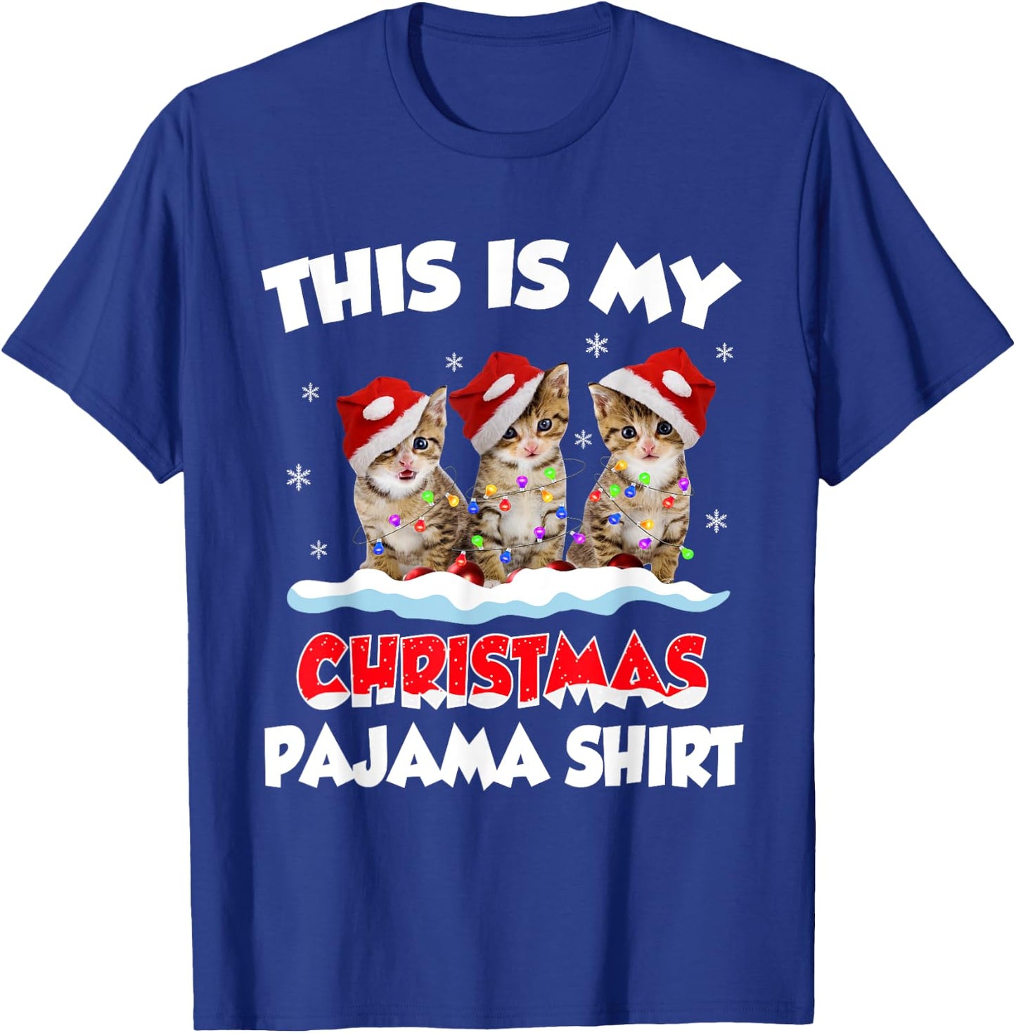 This Is My Christmas Pajama Shirt Cat Lover Funny Christmas T-Shirt - T-Shirt | Royal