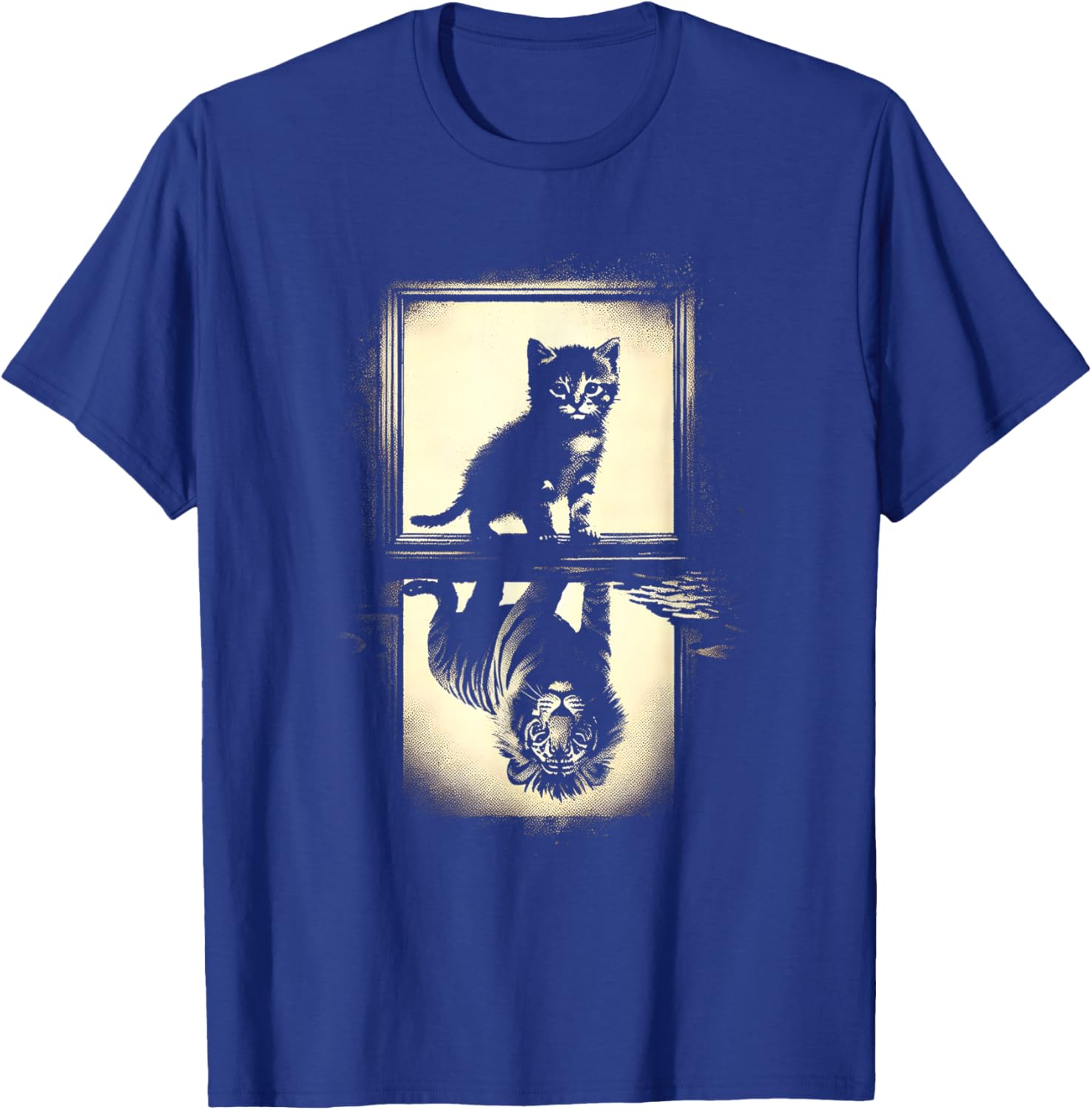 Cat Lion Reflection Mirror - Funny Vintage Cat Kitten Lover Women Kids T-Shirt - T-Shirt | Royal