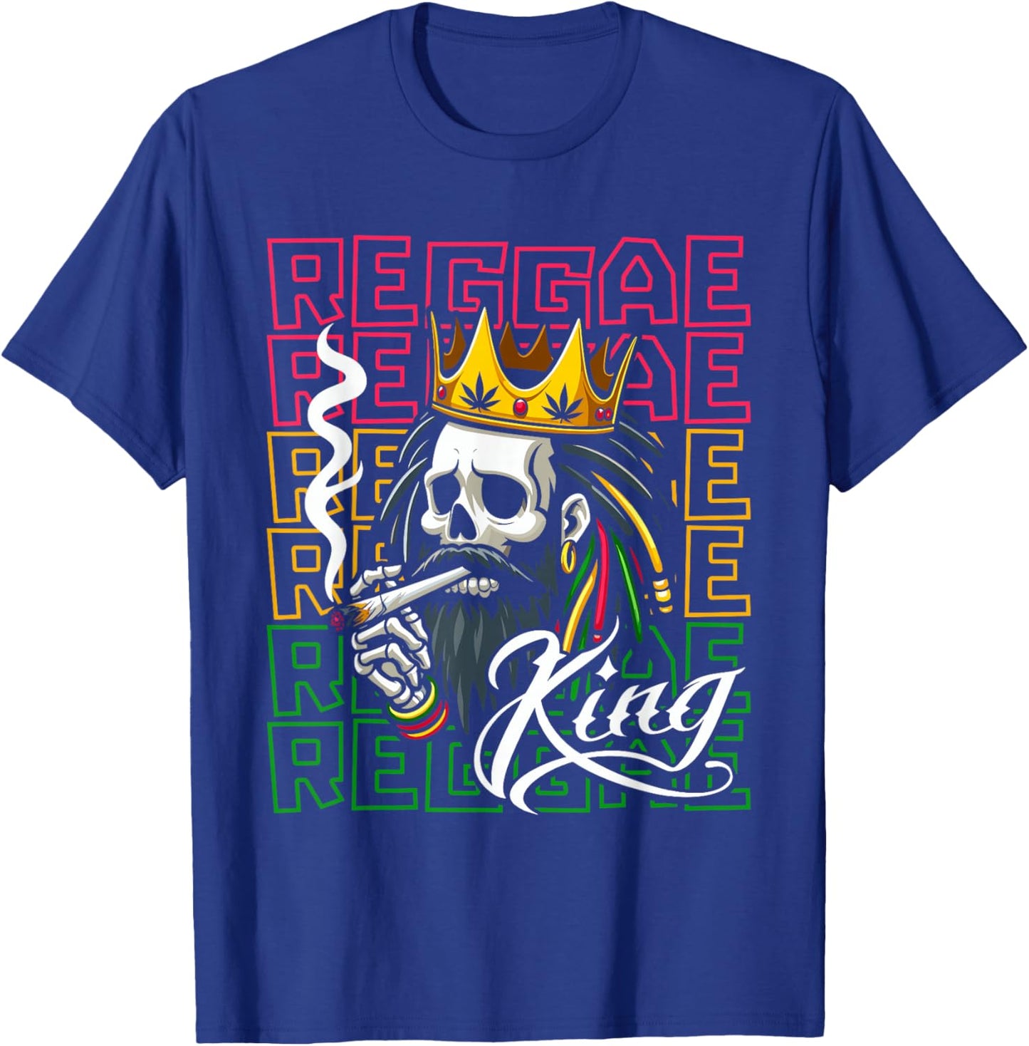 Reggae Skeleton - Rasta Music Rastafarian Reggae King T-Shirt - T-Shirt | Royal