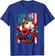 Guinea Pig Inside Flowers Basket 4th July US Flag Patriotic T-Shirt - T-Shirt | Royal