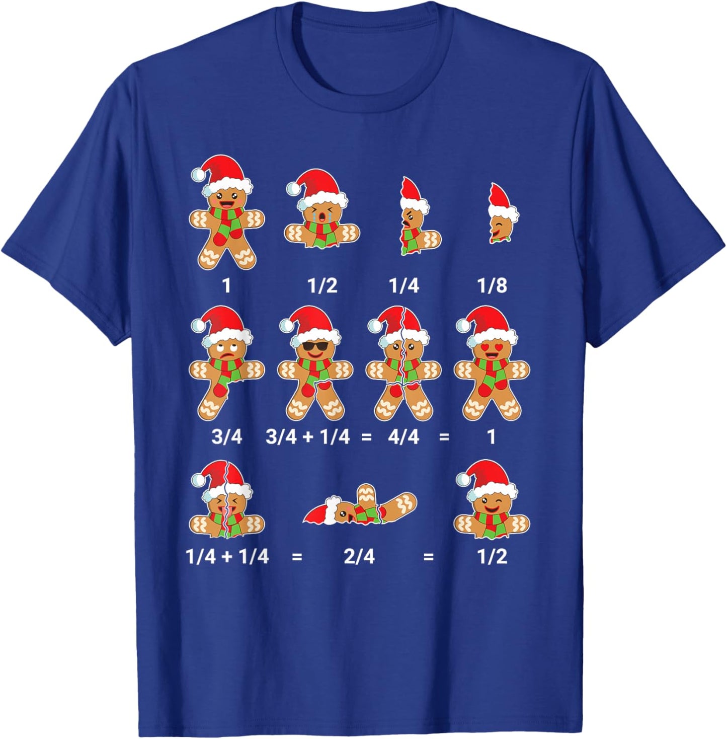 Christmas Math Shirt Men Women Kids Gingerbread Cookie T-Shirt - T-Shirt | Royal